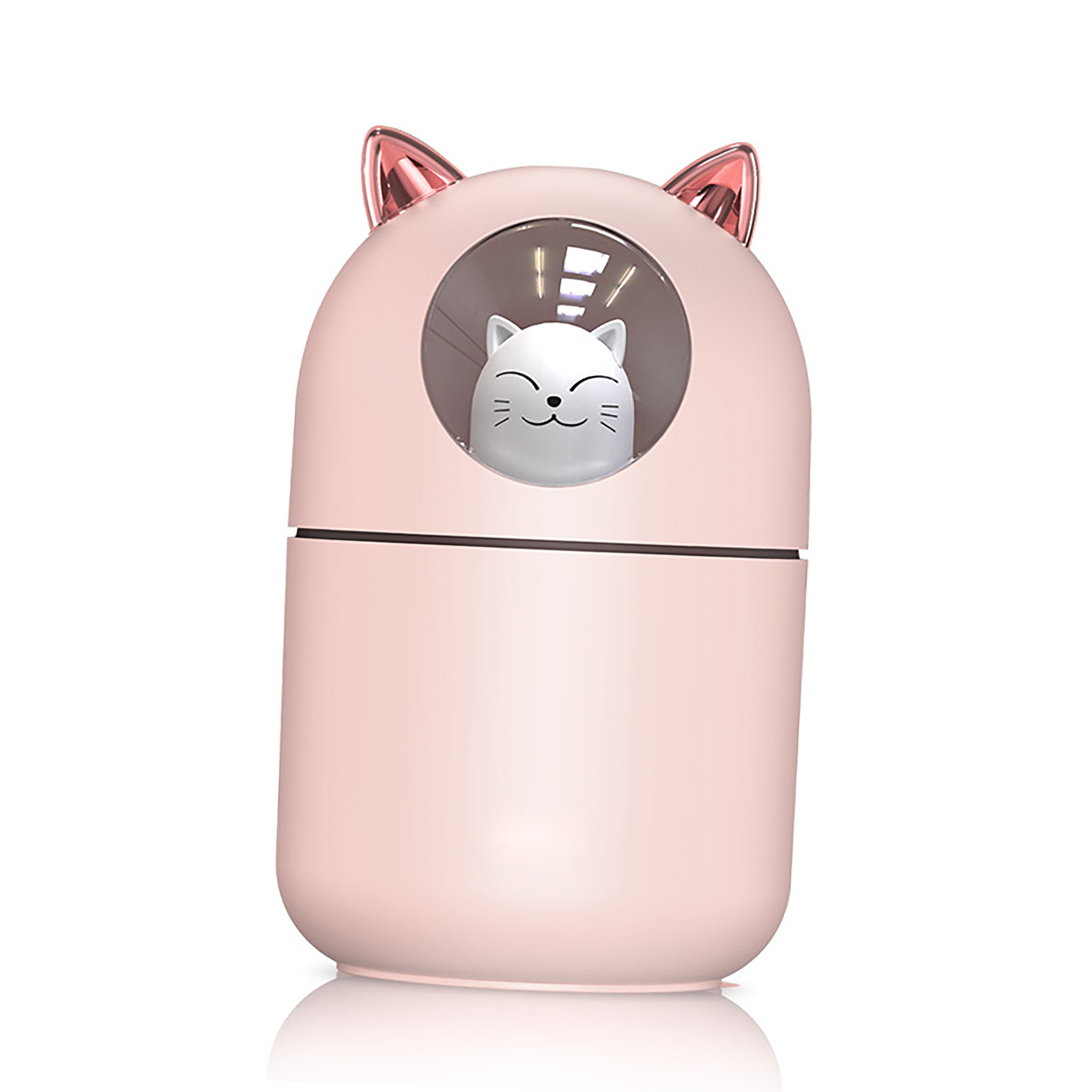Tragbarer Mini-usb-luftbefeuchter Mit Farbiger Led-beleuchtung Für Büro, Schlafzimmer, Auto – Pink