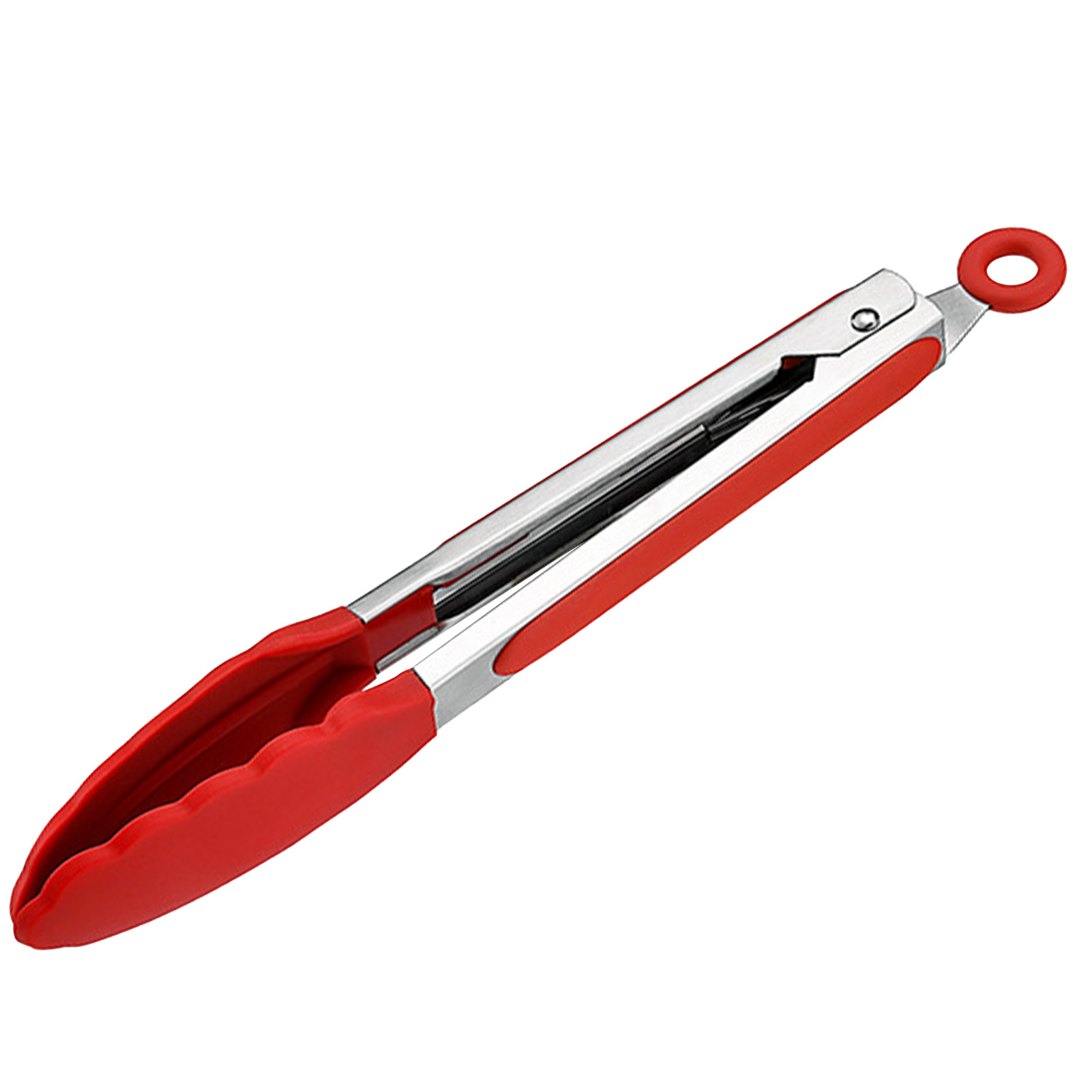 Zoll Lange Rote Küchenzange, Hitzebeständiger Silikon-grillclip Mit Rutschfester Oberfläche, Grillzange Für Fleisch Und Gemüse, Robustes Kochutensil.