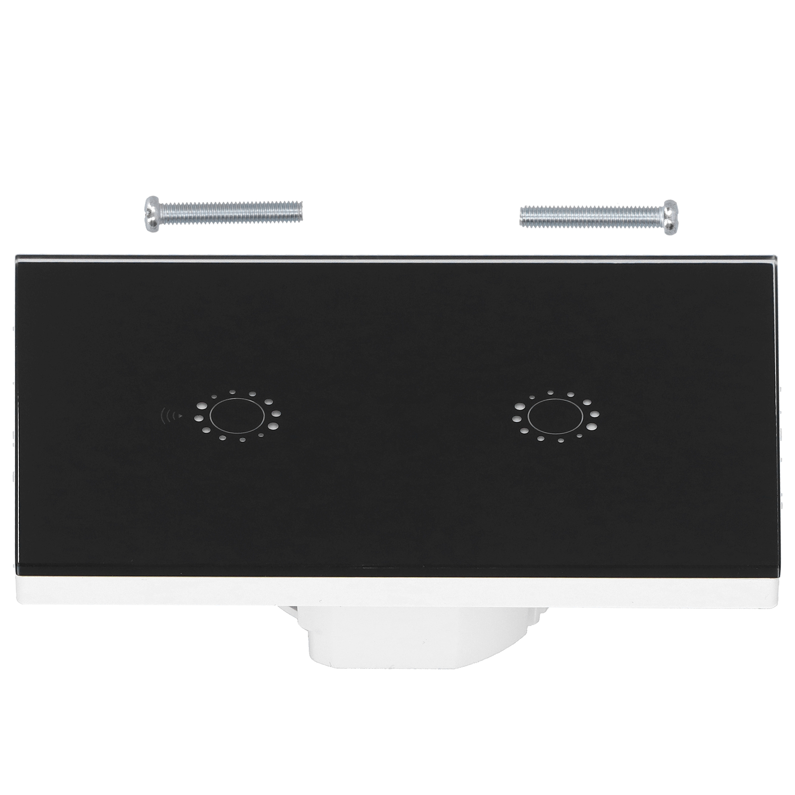 Intelligenter Led-touch-wandschalter Mit 2 Tasten Für Amazon Alexa, Intelligente Sprachsteuerung Per App, Ac 95–250 V, Schwarzes Gehäuse