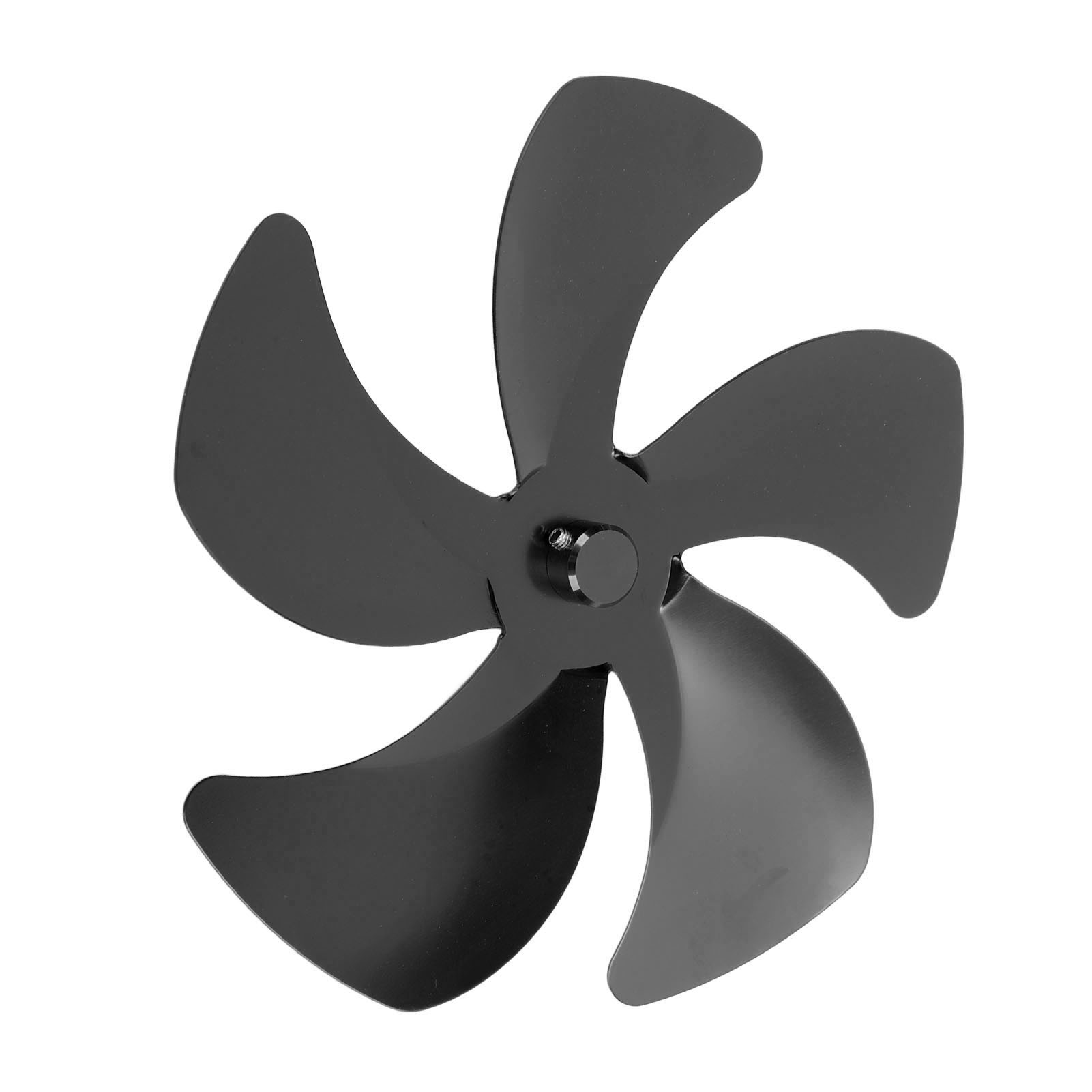 Ofenlüfterflügel Aus Aluminiumlegierung, 5 Schwarze Flügel Zur Warmluftzirkulation, Ersatzteil Für Kaminventilatoren.
