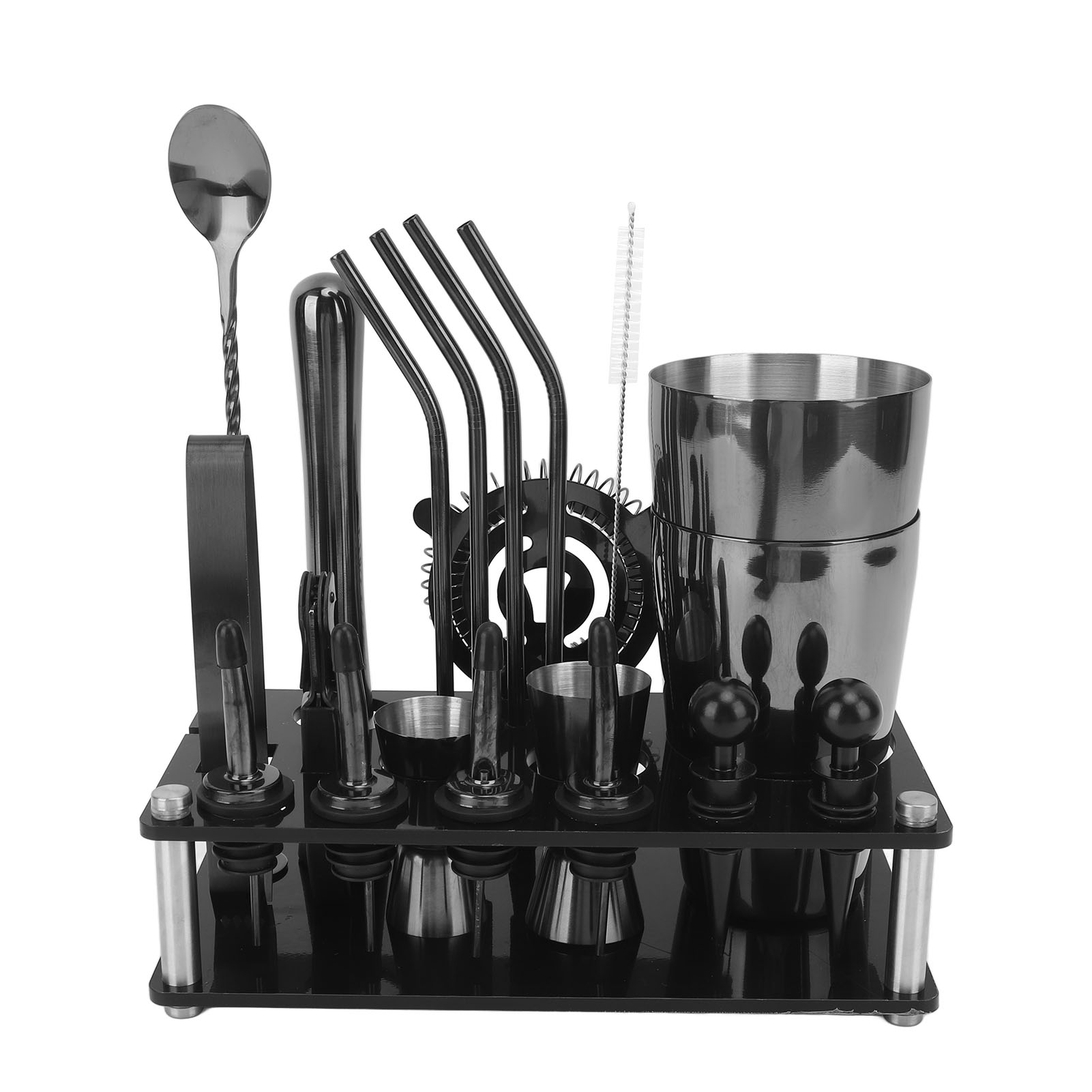 Cocktailshaker-set Aus Schwarzem Edelstahl, Leicht Zu Reinigen, Barkeeper-werkzeug Zum Mixen Von Getränken, Bar-mixologie