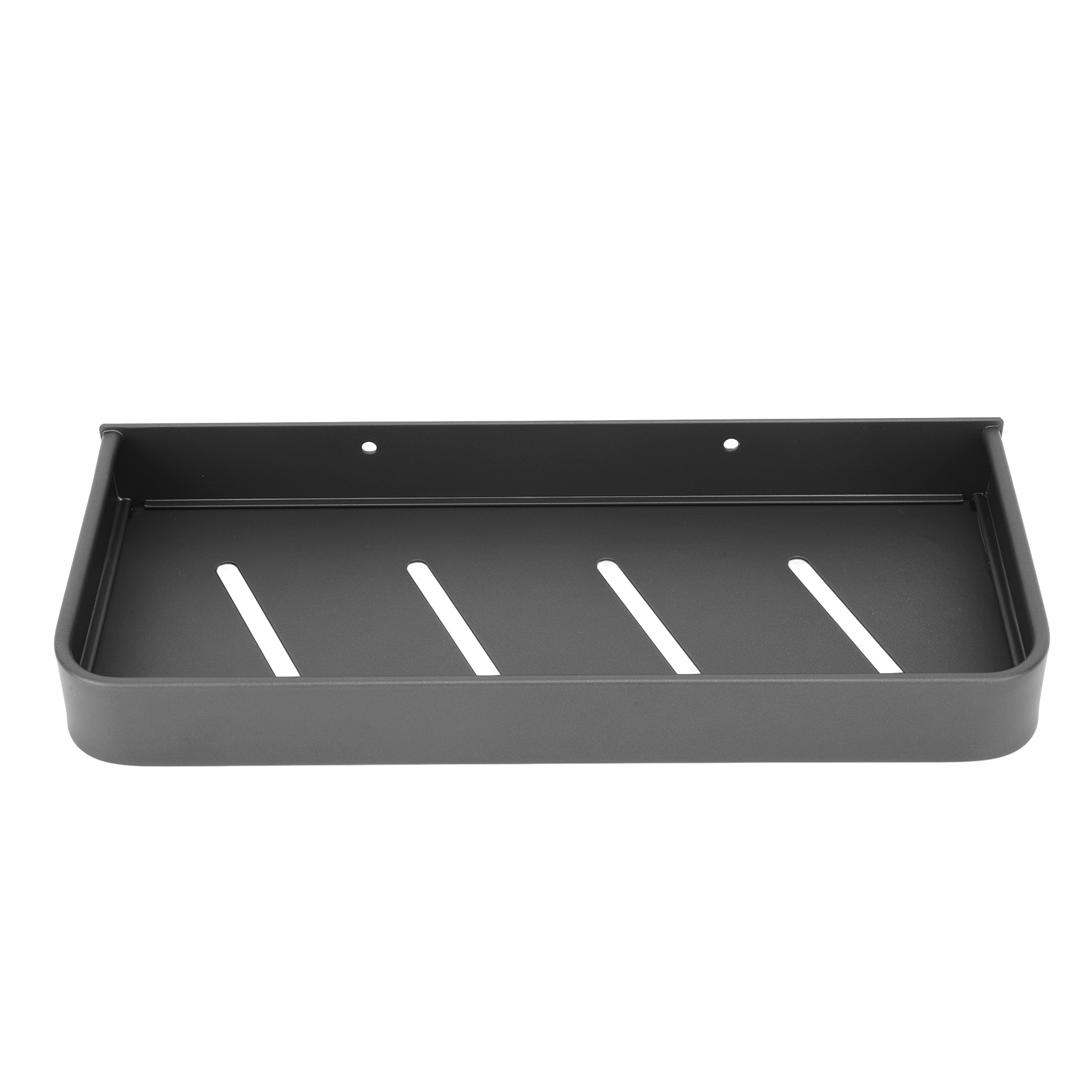 Schwarzes, Robustes Duschregal Aus Aluminium Zur Wandmontage Mit 5 Haken, Design-badezimmerregal, Rostbeständig, Glatte Oberfläche, 30 Cm, Ideal Für Küche Und Waschküche