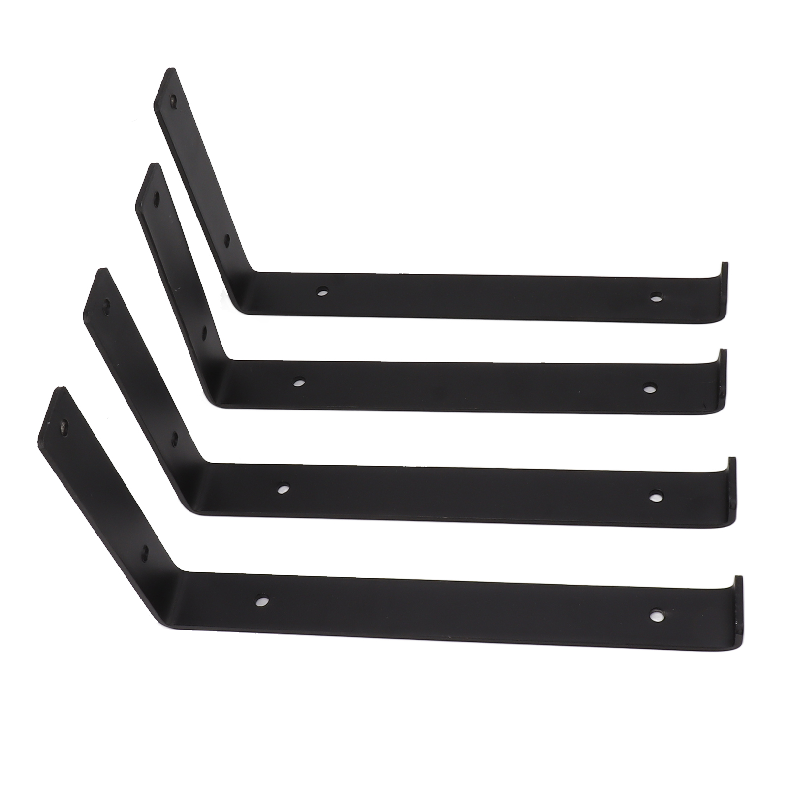 4-teiliges L-förmiges Wandhalterungssystem, Robuste Metallhalterung, Einfache Befestigung, Hohe Tragfähigkeit, Für Werkstatt, Büro, Garagenregal, 30 Cm, Schwarz.