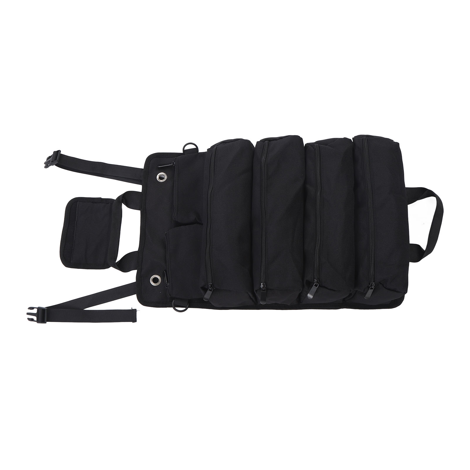 Mehrzweck-werkzeugtasche Zum Aufrollen, Tragbarer Aufbewahrungsraum Aus Oxford-canvas, Separate Taschen, Organizer Für Gartenarbeit Und Camping, Schwarz.