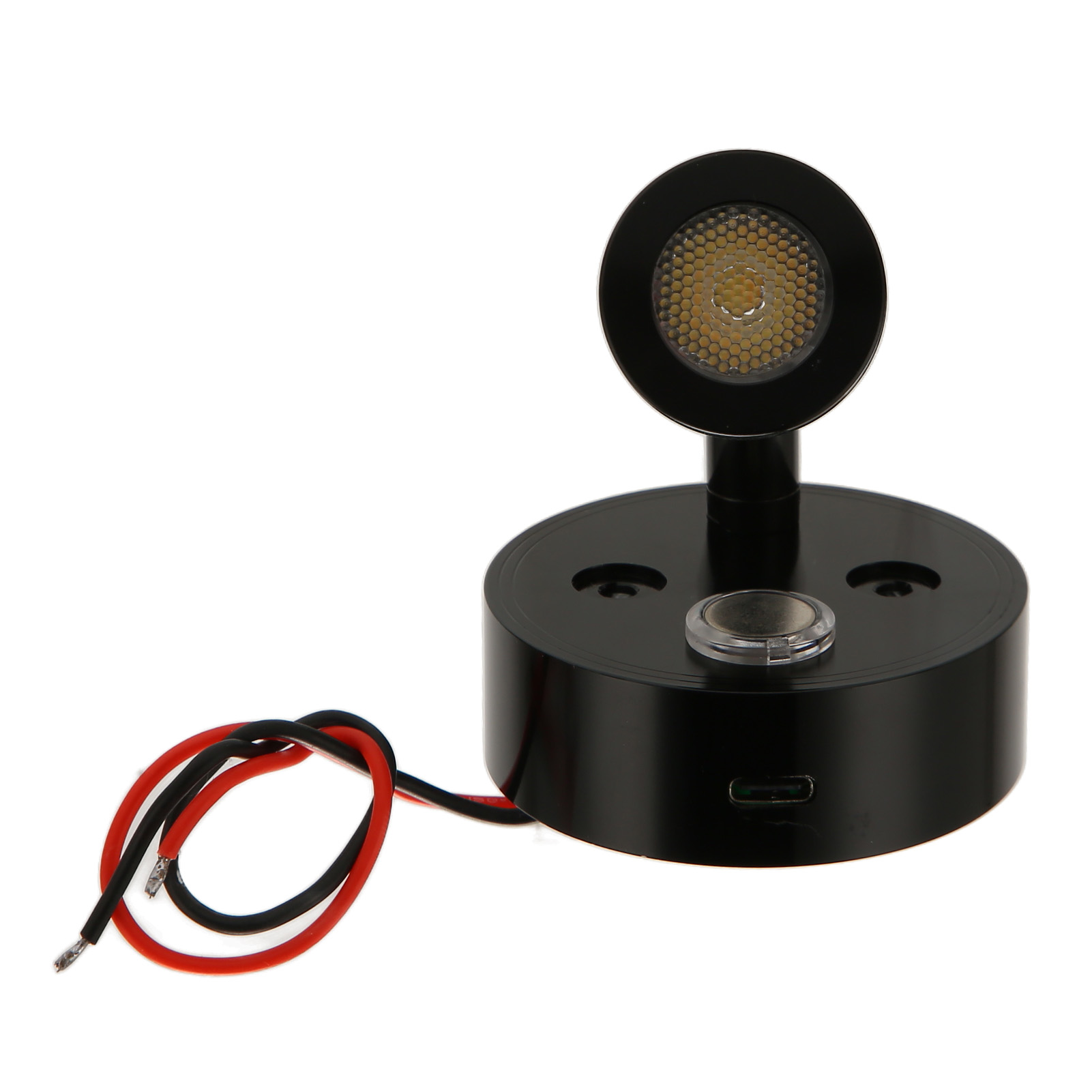 Einstellbare Leselampe Mit Usb-anschluss Für Wohnmobile, Campingwagen, Wohnwagen, Hütten, 12–24 V Gleichstrom, Rv235, Dreifarbig, Schwarz