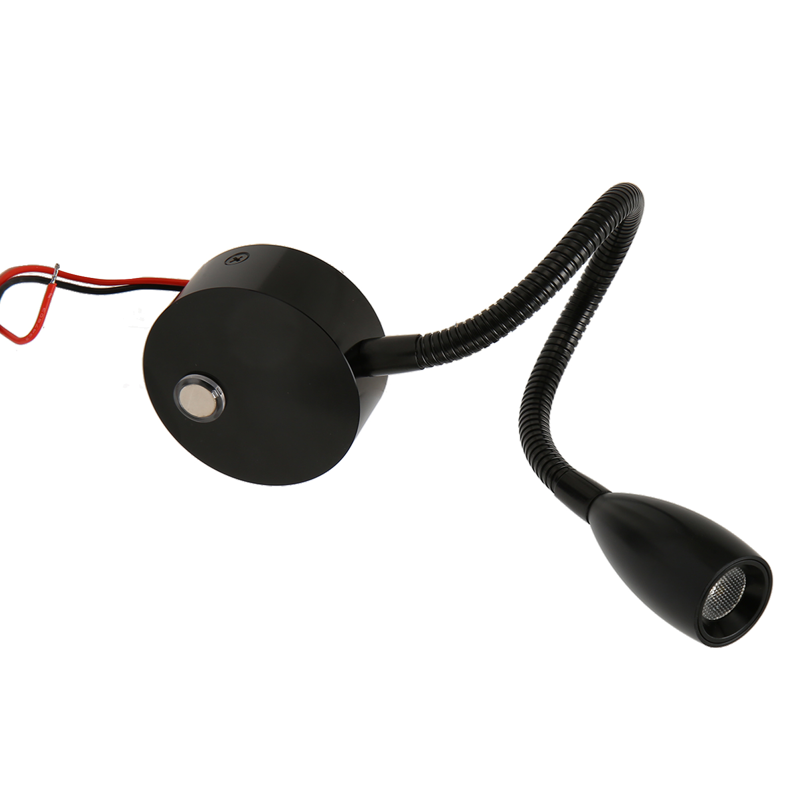 Schwanenhals-leselampe Für Wohnmobile, Mit Usb-c-anschluss, Touch-steuerung, Sanftem Licht, 12–24 V, Schwarz, Für Campervans, Boote, Led-nachttischbeleuchtung