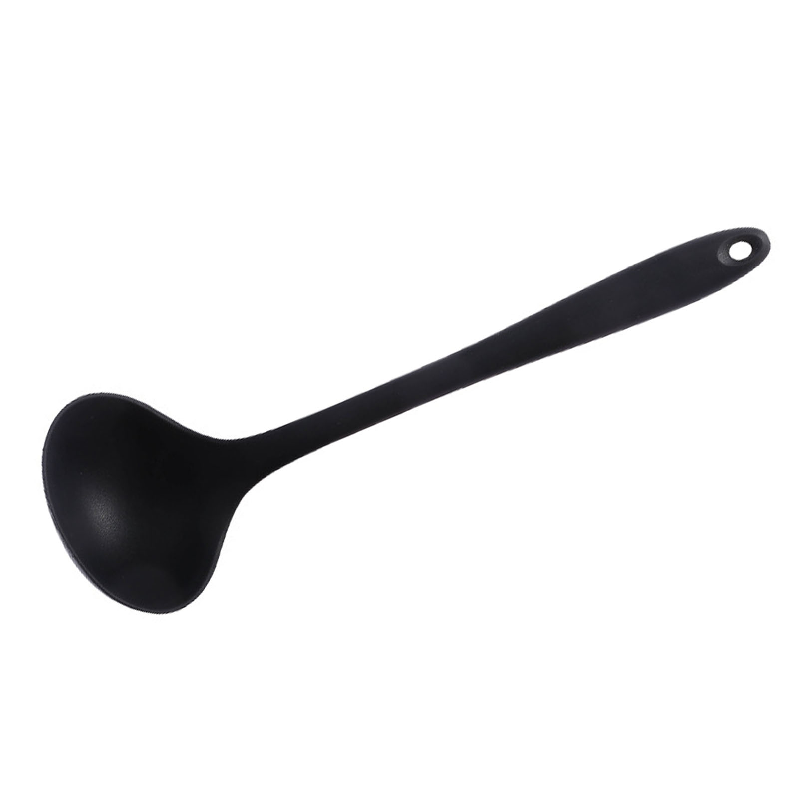 28,5 Cm Silikon-suppenkelle, Ergonomischer, Hitzebeständiger Griff, Schwarzes Küchenutensil Zum Servieren Von Speisen, Für Zuhause