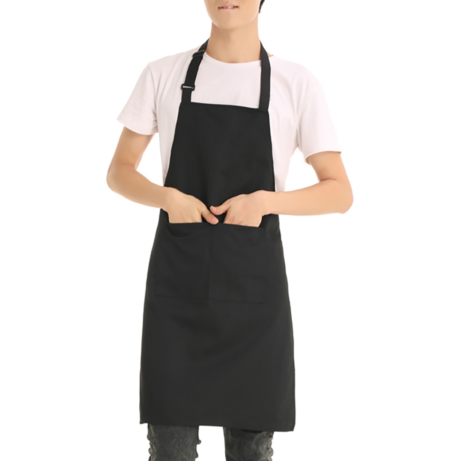 Schwarze Unisex-arbeitsschürze Für Café, Restaurant, Kellner, Küche, Praktische Service-schürze