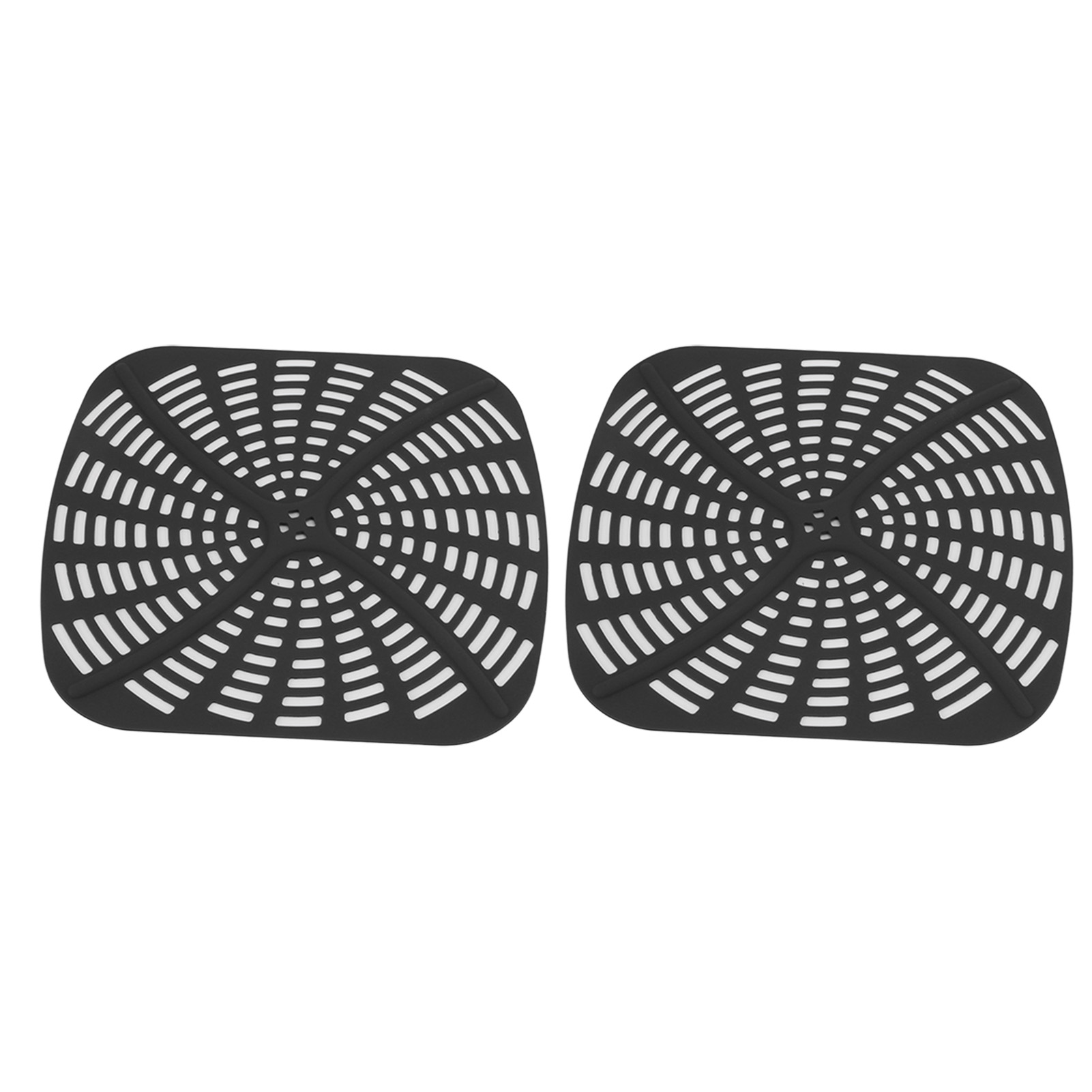 Set Mit 2 Wiederverwendbaren Silikon-heißluftfritteusenmatten, Kratzfester Schutz Für Ninja Foodi Ag301 Heißluftfritteuse, Schwarz