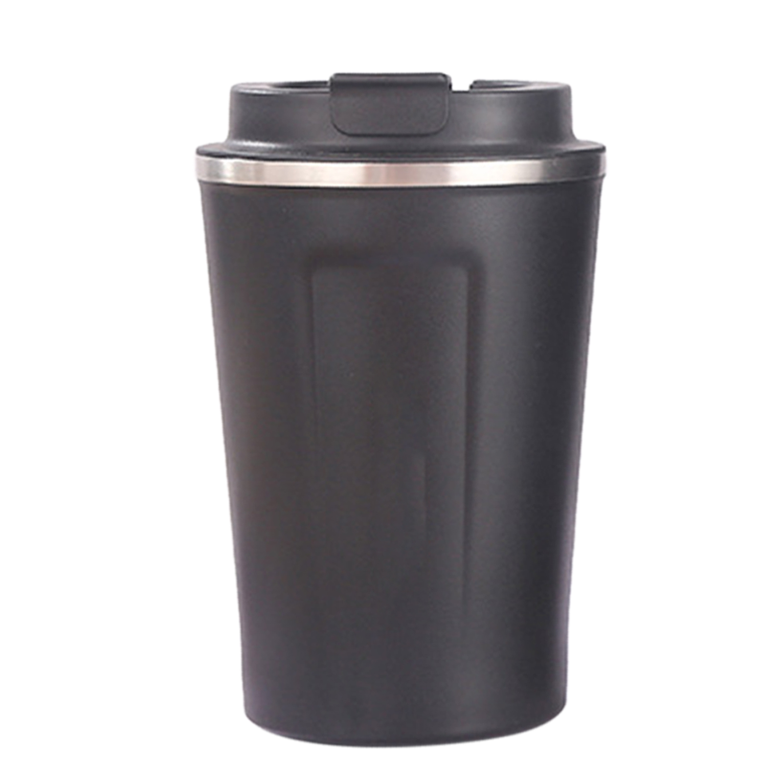 Isolierbecher (380 Ml), Edelstahl 304, Sichere Innenbeschichtung, Sicherheitsverschluss, Großes Fassungsvermögen, Tragbarer Kaffeebecher Mit Deckel, Schwarz