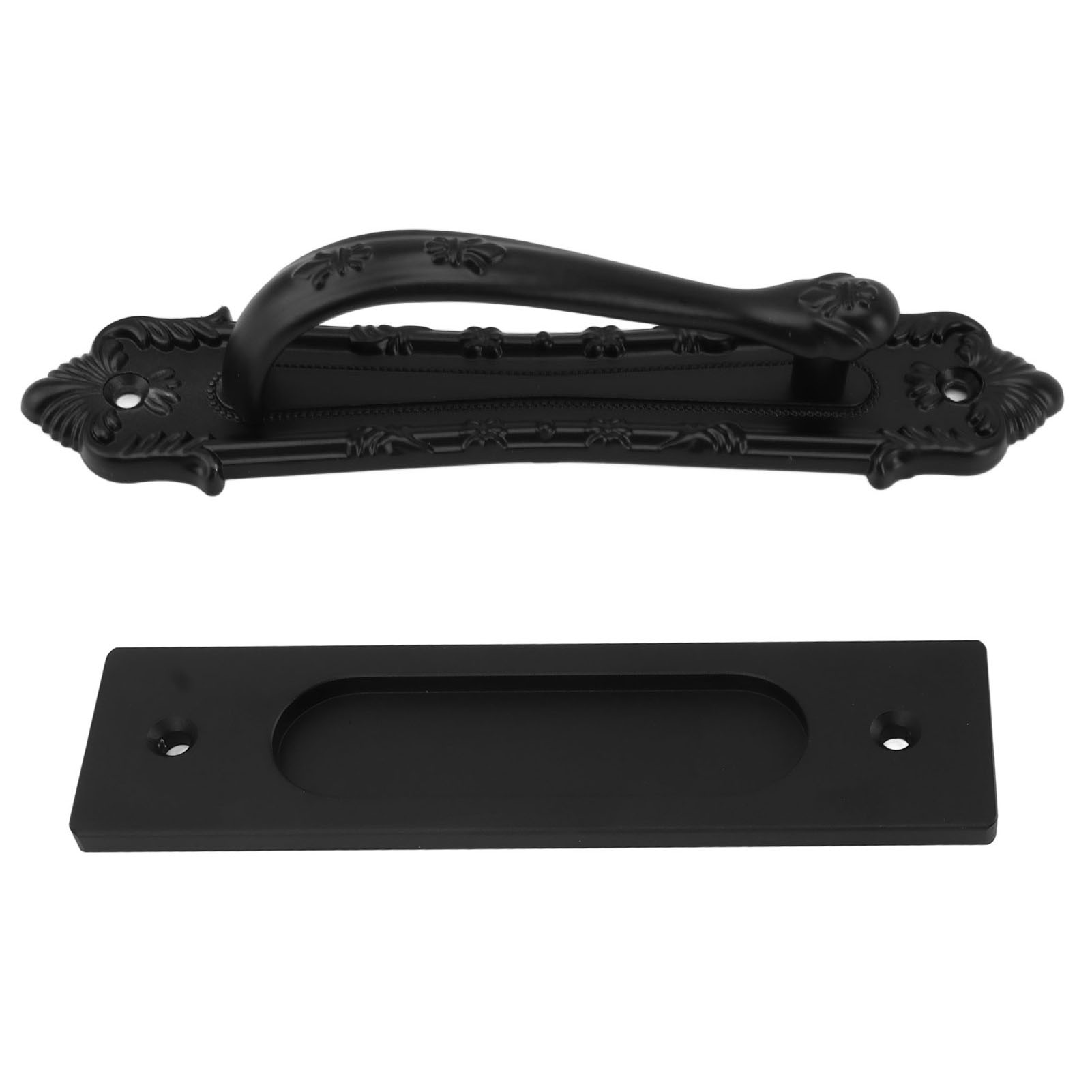 Schwarzer Schiebetürgriff Aus Aluminiumlegierung, Kein Bohren Erforderlich, Doppelseitig, Für Tor Und Schrank, 2-teiliges Set.