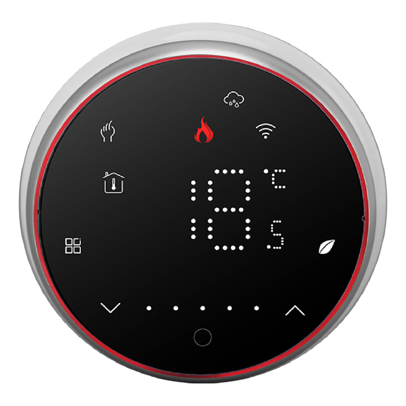 Intelligenter Wlan-thermostat Für Zentralheizung, Kompatibel Mit Sprachsteuerung Und App, Runder Sockel, Schwarz, Ac 95–240 V