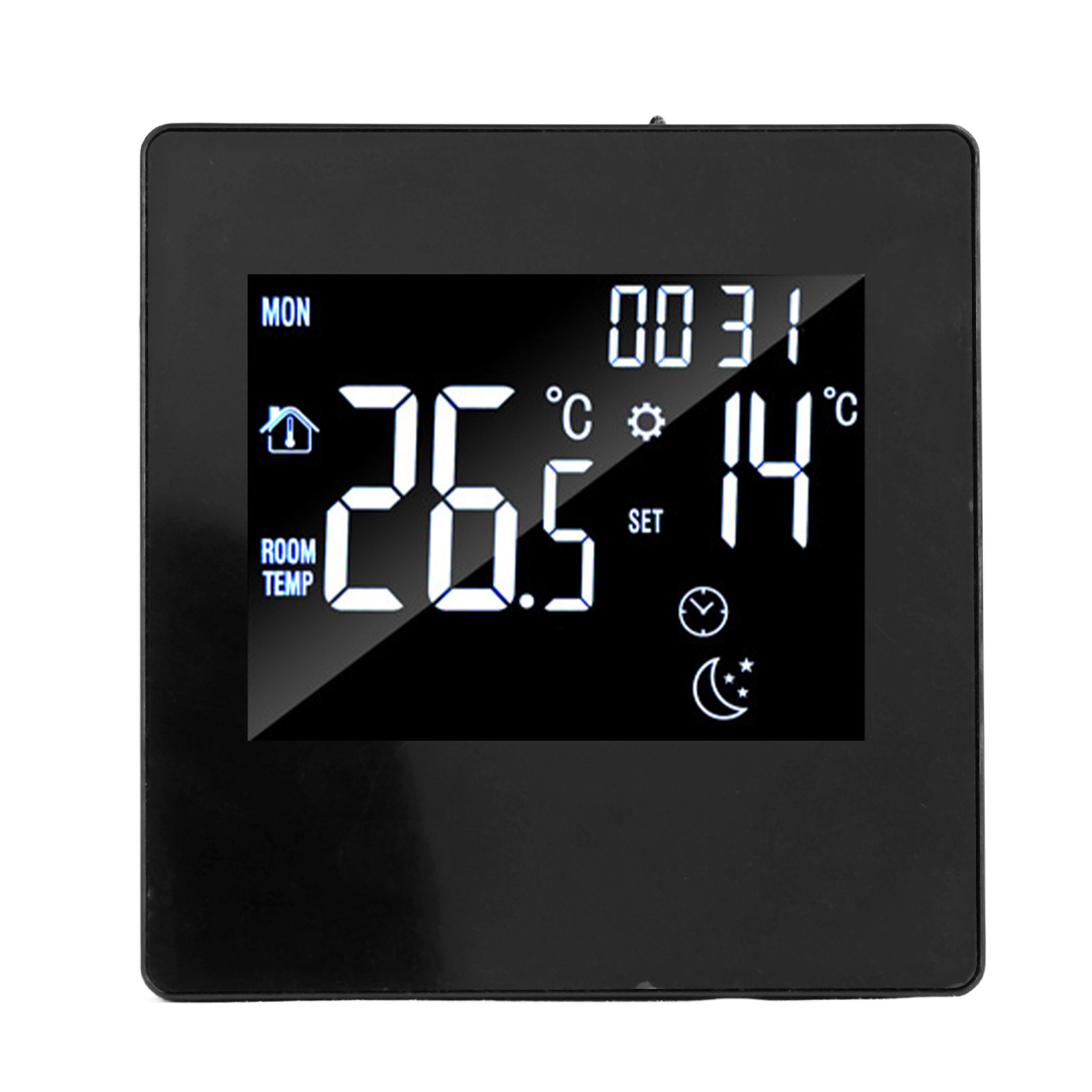Intelligenter 3a-thermostat Mit Lcd-bildschirm, Programmierbar, Für Warmwasserbereitung, Vielseitig Einsetzbar Für Zuhause, Büro, Hotel, Seniorenheim, Standardmodell In Schwarz, Präzise Regelung.