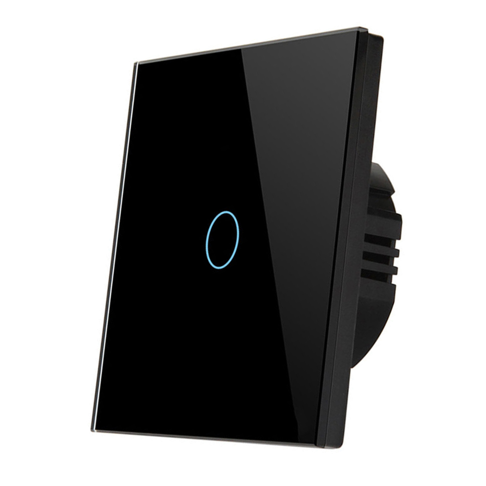Schwarzer 1-fach Wlan-smart-schalter, Touch- Und Sprachsteuerung Rf433, Kompatibel Mit Google Home Und Tuya, Ac 90–240 V, Mobile App