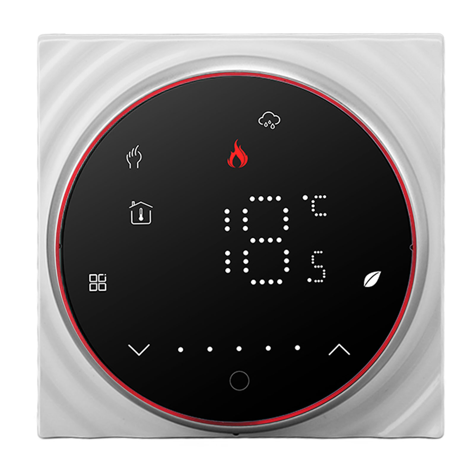 Programmierbarer Smart-thermostat (1 Woche), Led-anzeige, Rechteckiges Einbaudesign, Ac 95–240 V, Für Heizkessel, Schwarz, Digitaler Wandregler