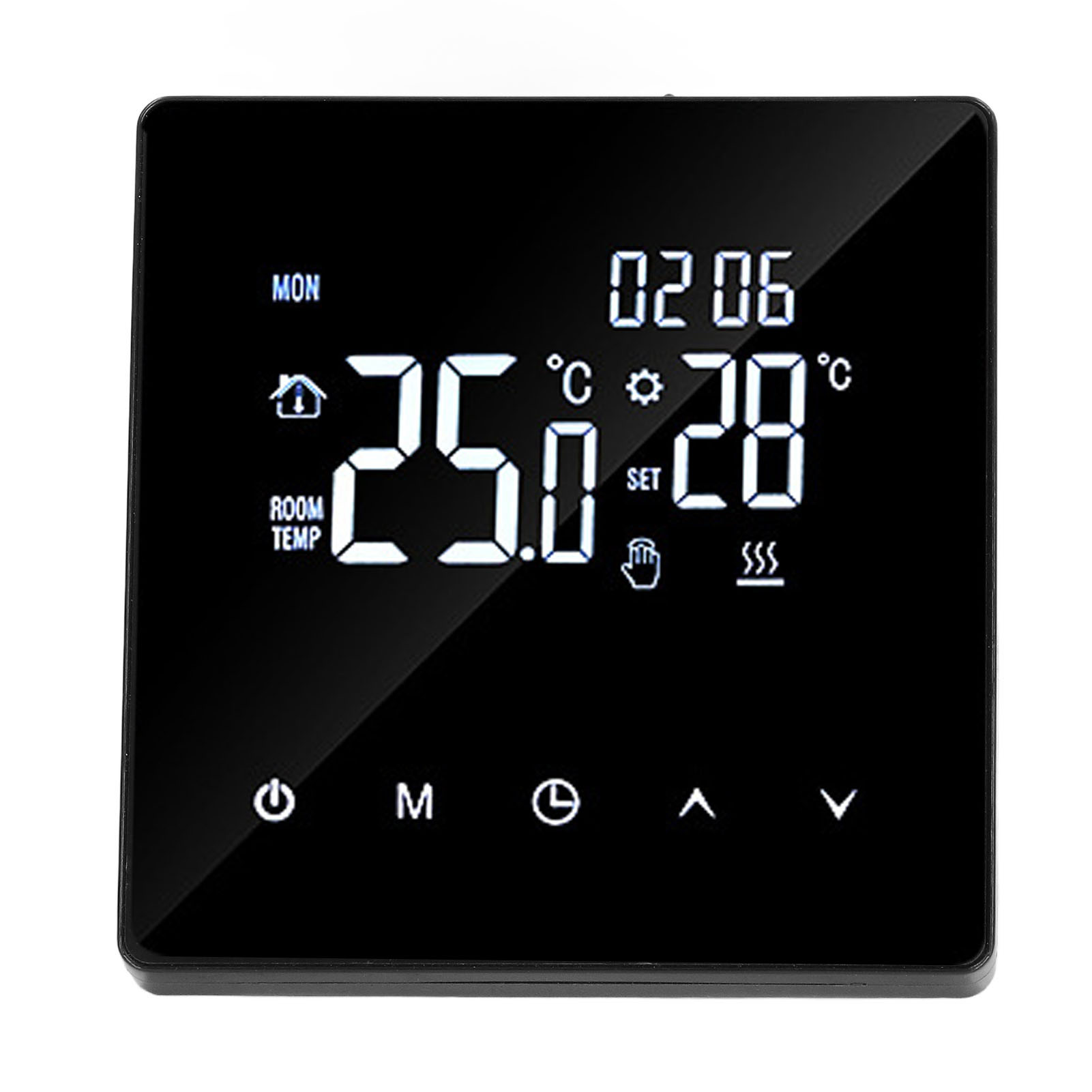 Programmierbarer Digitaler Thermostat Mit Touchscreen, 3-meter-sonde, Elektrischer Fußbodenheizung, Geeignet Für Hotels, Wohnhäuser Und Büros, 90–240 V, Schwarz, Mit Integriertem Wlan