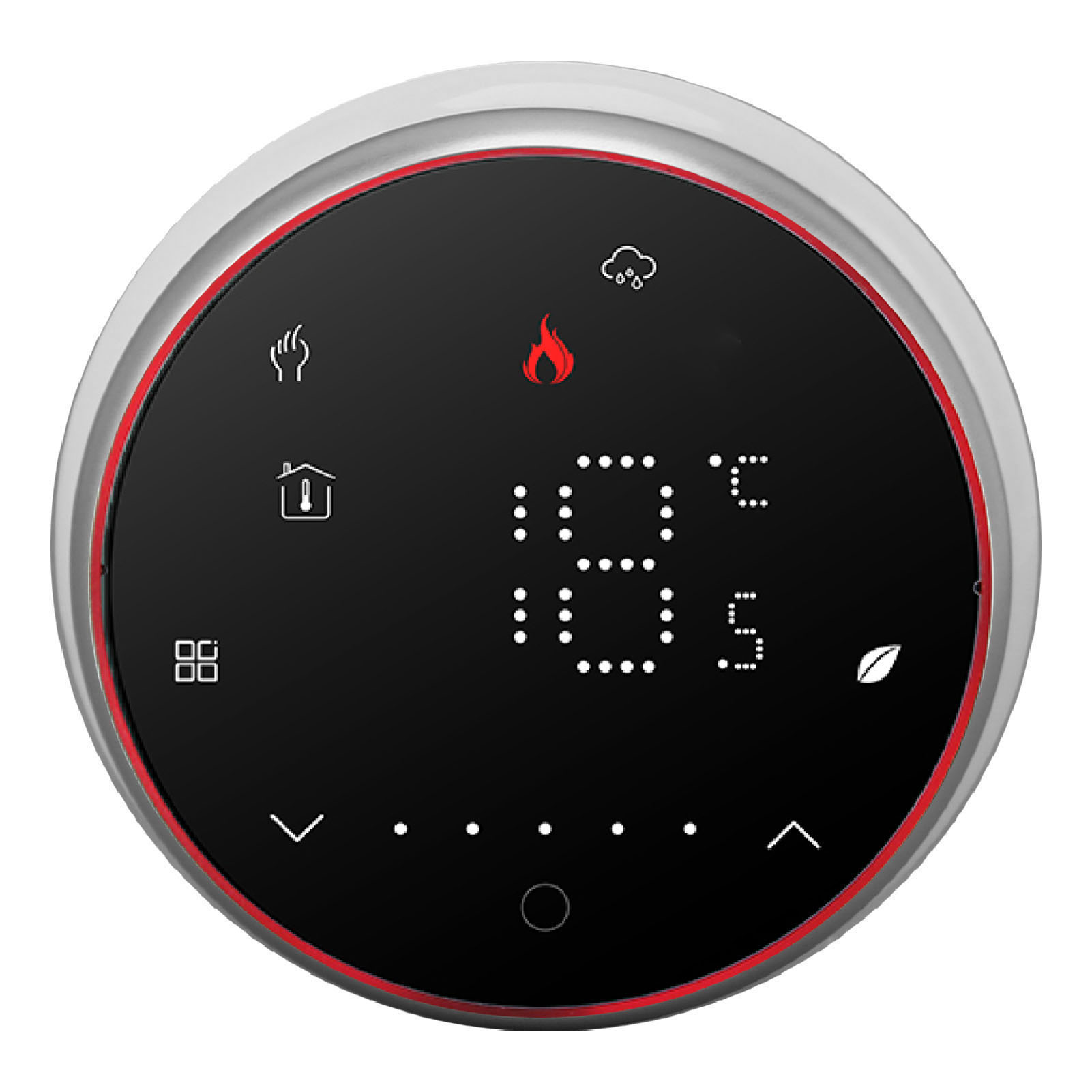 Programmierbarer Smart-thermostat Mit 1-wochen-taktung, Versenktes Rundes Led-display, Schwarz, Ac 95–240 V, Für Warmwasserbereitung, Digitaler Wandregler