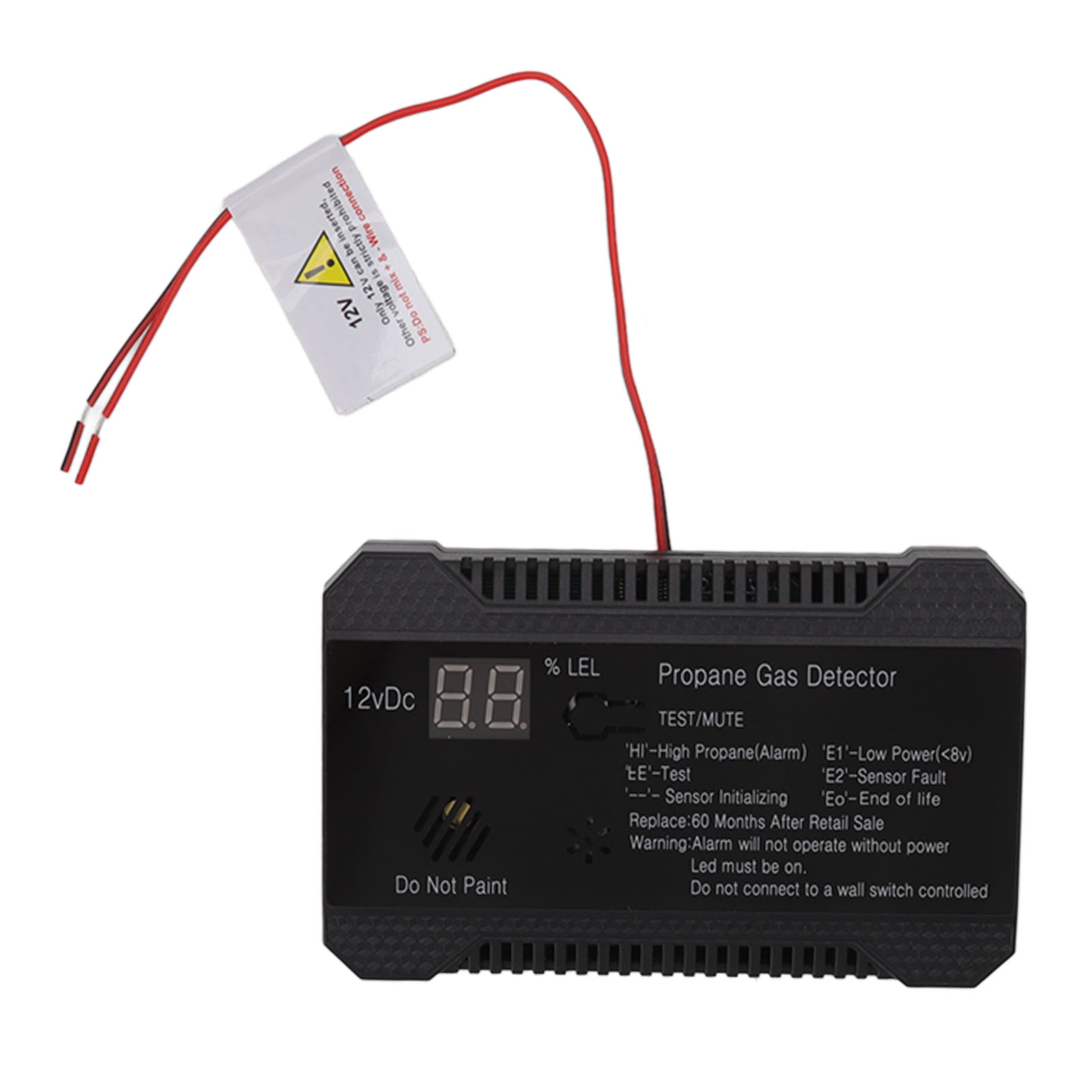 Propangas-detektor Für Wohnwagen, 85 Db Akustischer Alarm, Ul-zertifizierter Sensor, Schwarz