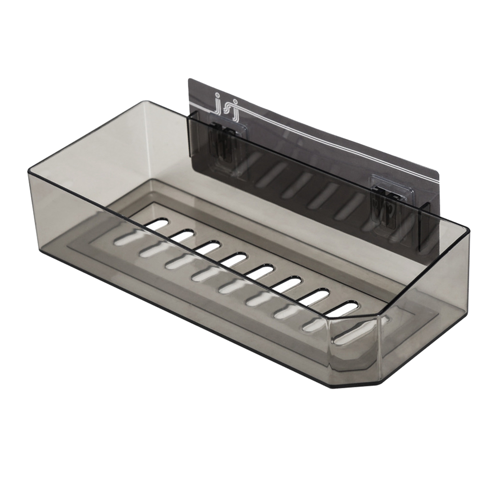 Multifunktionales, Wandmontiertes Badezimmerregal Ohne Bohren, Praktische Duschablage, Transparenter Schwarzer Wandorganizer, Klebebefestigung, Modernes Design, Für Den Heimgebrauch