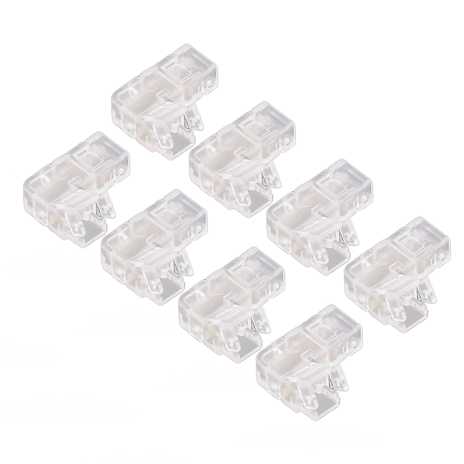 5-mm-2-pin-l-förmiger Cob-led-stecker, Transparent X8, Lötfreie Verbindung, Lückenloser Verlängerungsadapter