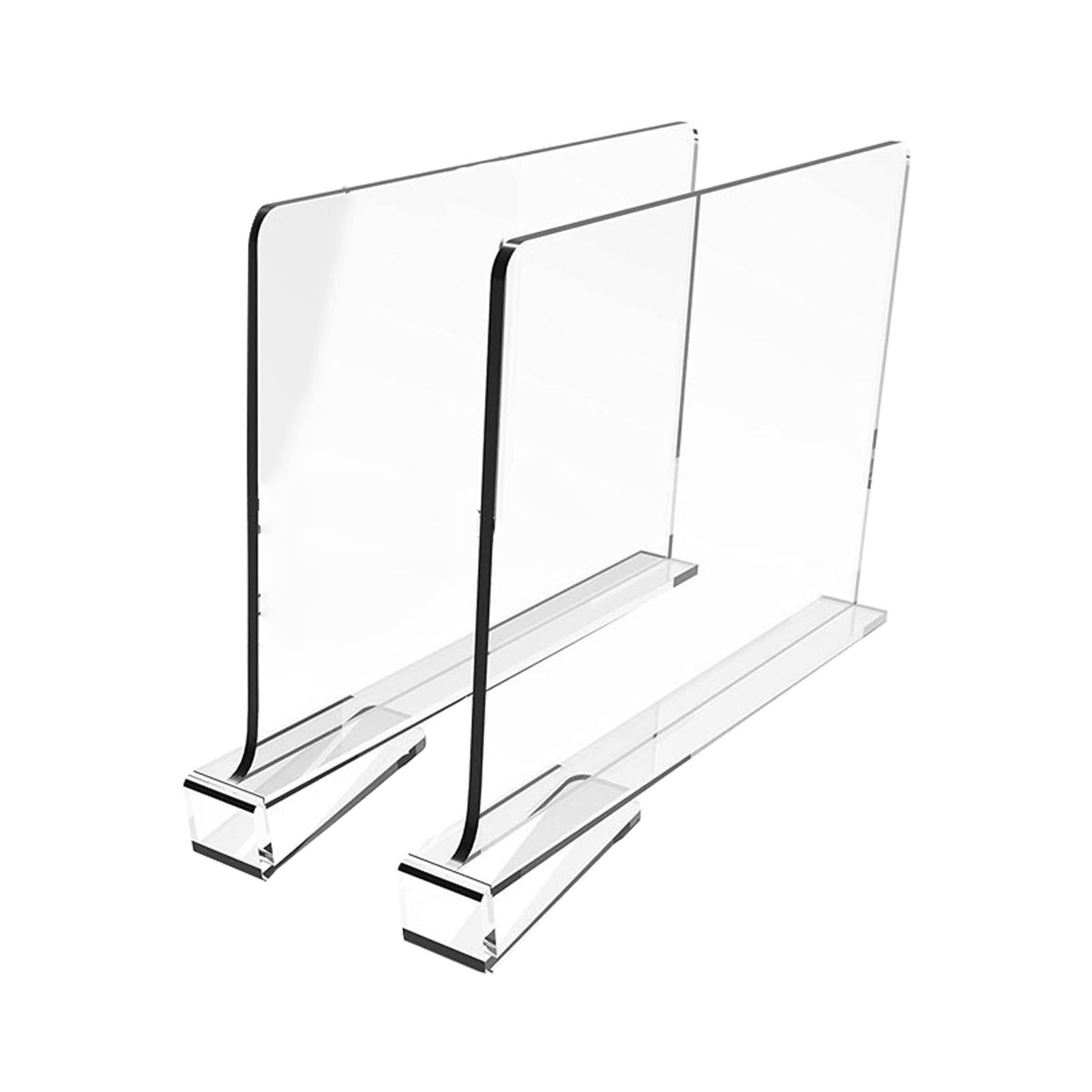 Set Mit 2 Transparenten Acryl-regalteilern, Leicht Zu Reinigende, Mobile Aufbewahrungstrennwände Für Kleiderschrank, Schlafzimmer Und Garderobe