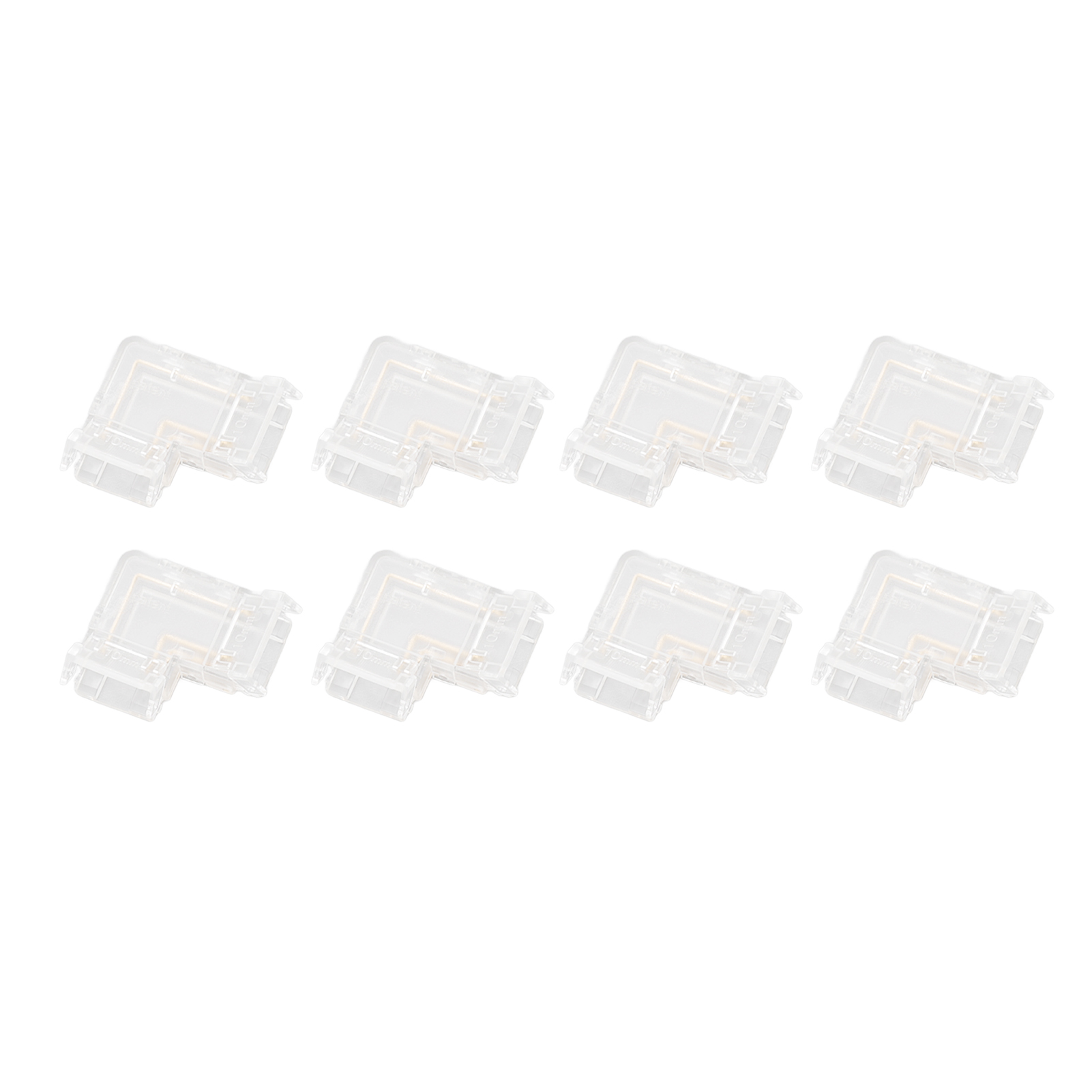 3-poliger Cob-led-stecker, Transparent, L-förmig, 8er-pack, Professioneller Stecker Für Led-streifen