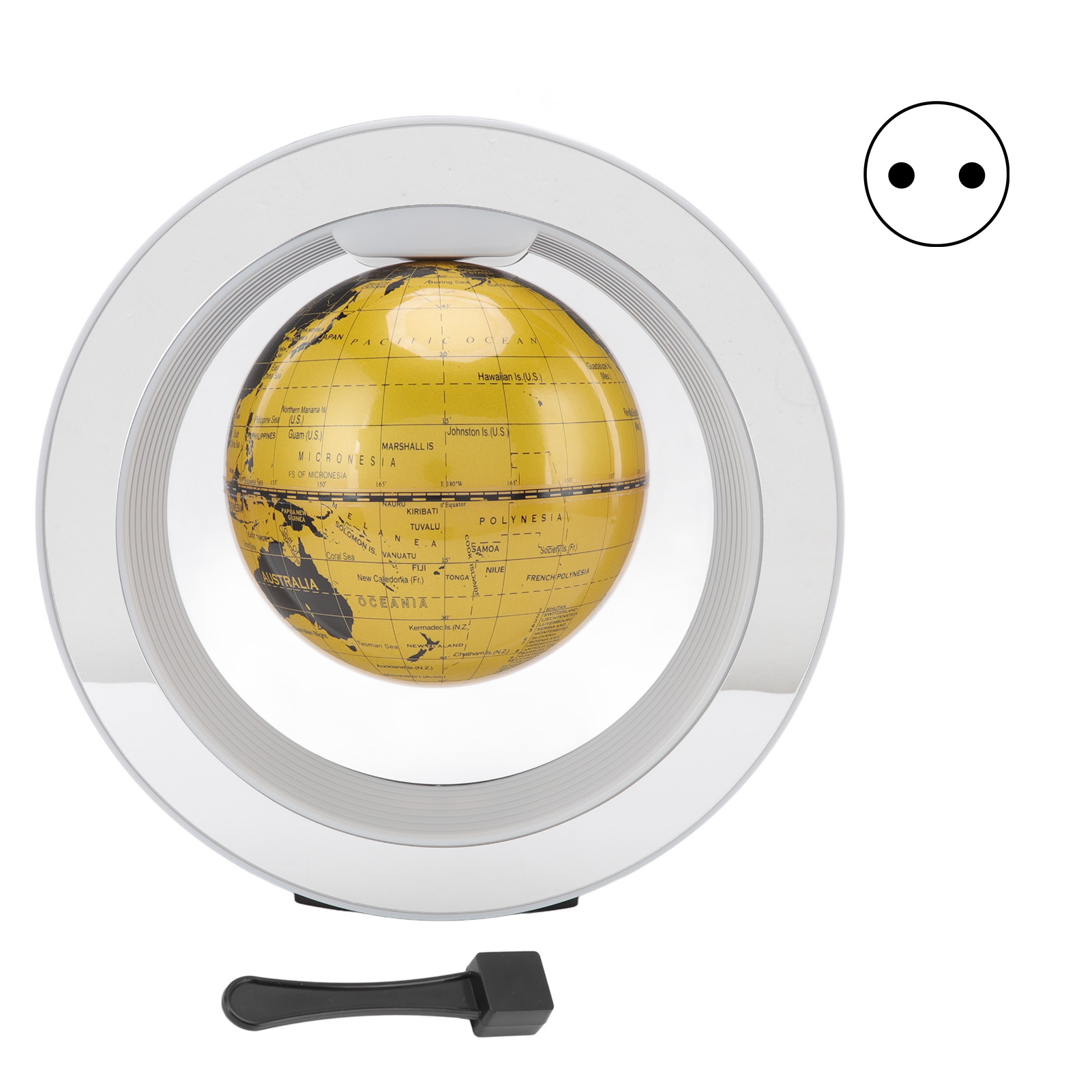15 Cm (6 Zoll) Großer, Magnetischer, Schwebender Globus Aus Goldfarbenem Abs, Drehbar, Mit Led-beleuchtung, Für Die Innen- Und Außendekoration (eu-stecker 100-240 V).