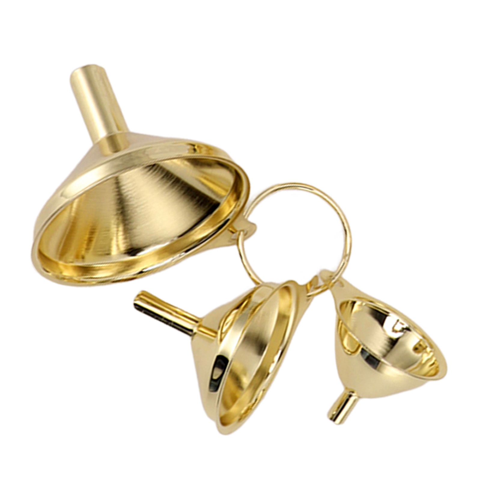 3-teiliges Goldenes Edelstahl-siebset, Metalltrichter Für Öl Und Flüssigkeiten, Küchenzubehör Zum Einkochen