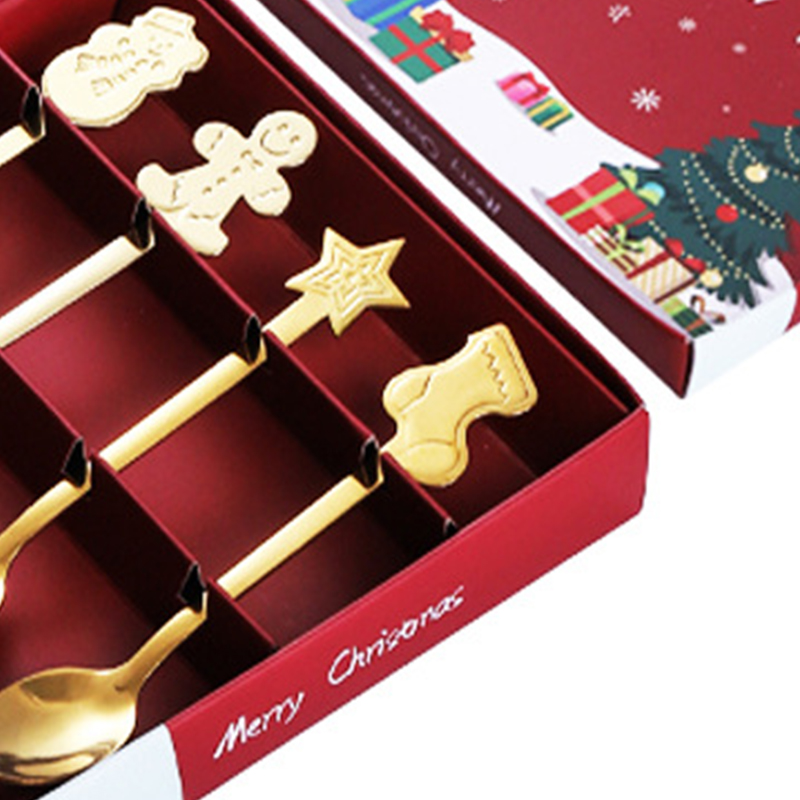 Goldene Edelstahl-kaffeelöffel, Set Mit Dessert- Und Kuchenlöffeln, Weihnachtsgeschenkidee Für Familie Und Freunde