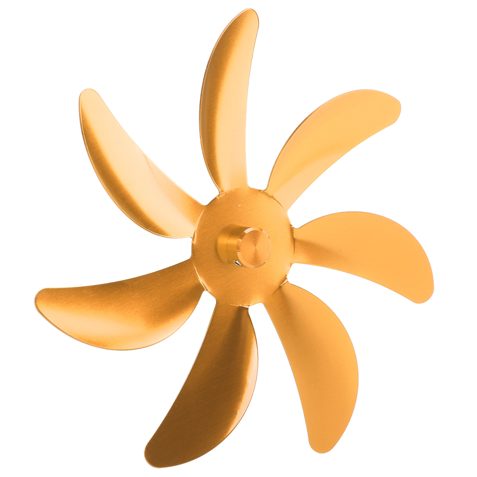 Ofenventilator Aus Aluminiumlegierung, 7 Flügel, Einfach Zu Installierender Universeller Ersatz Für Kaminventilatoren, Goldfarben