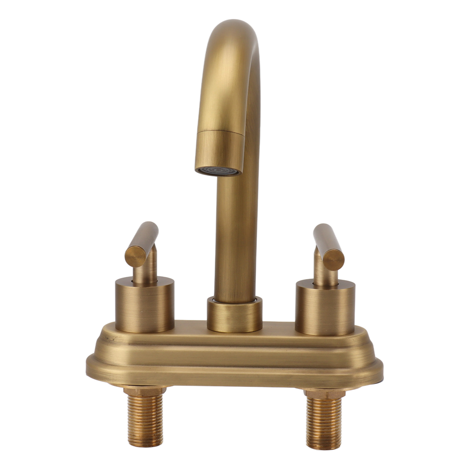 Antik-stil Waschtischarmatur Mit Zwei Griffen Für Warm- Und Kaltwasser, Mischbatterie Aus Massivem Kupfer Für Küche Und Bad, Gold-finish, Typ 1