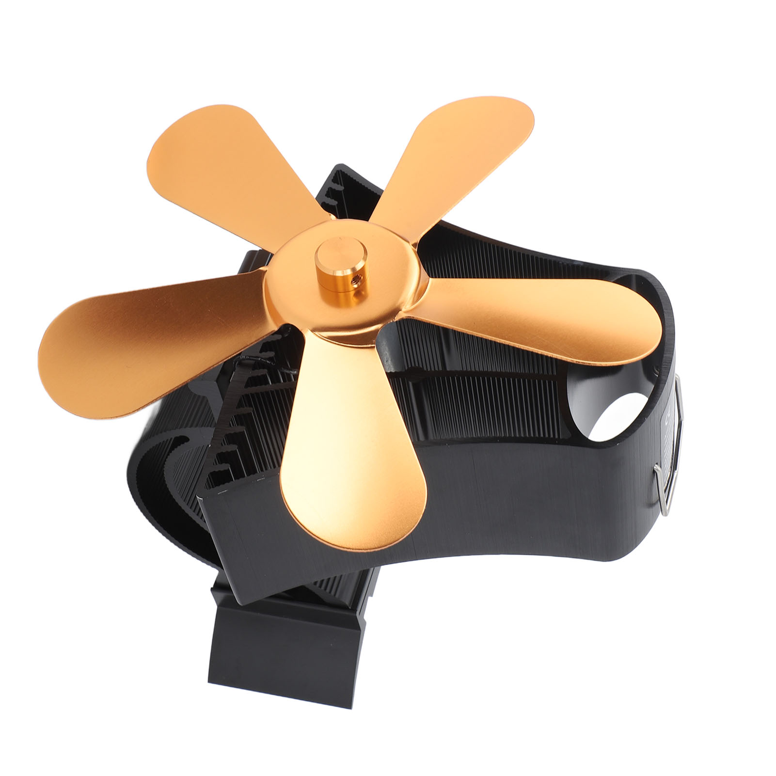 Kabelloser Magnetischer Kaminventilator, 5 Geräuscharme Flügel, Thermomotor Für Holzöfen, Wandkamin, Goldfarben, Wärmesparend