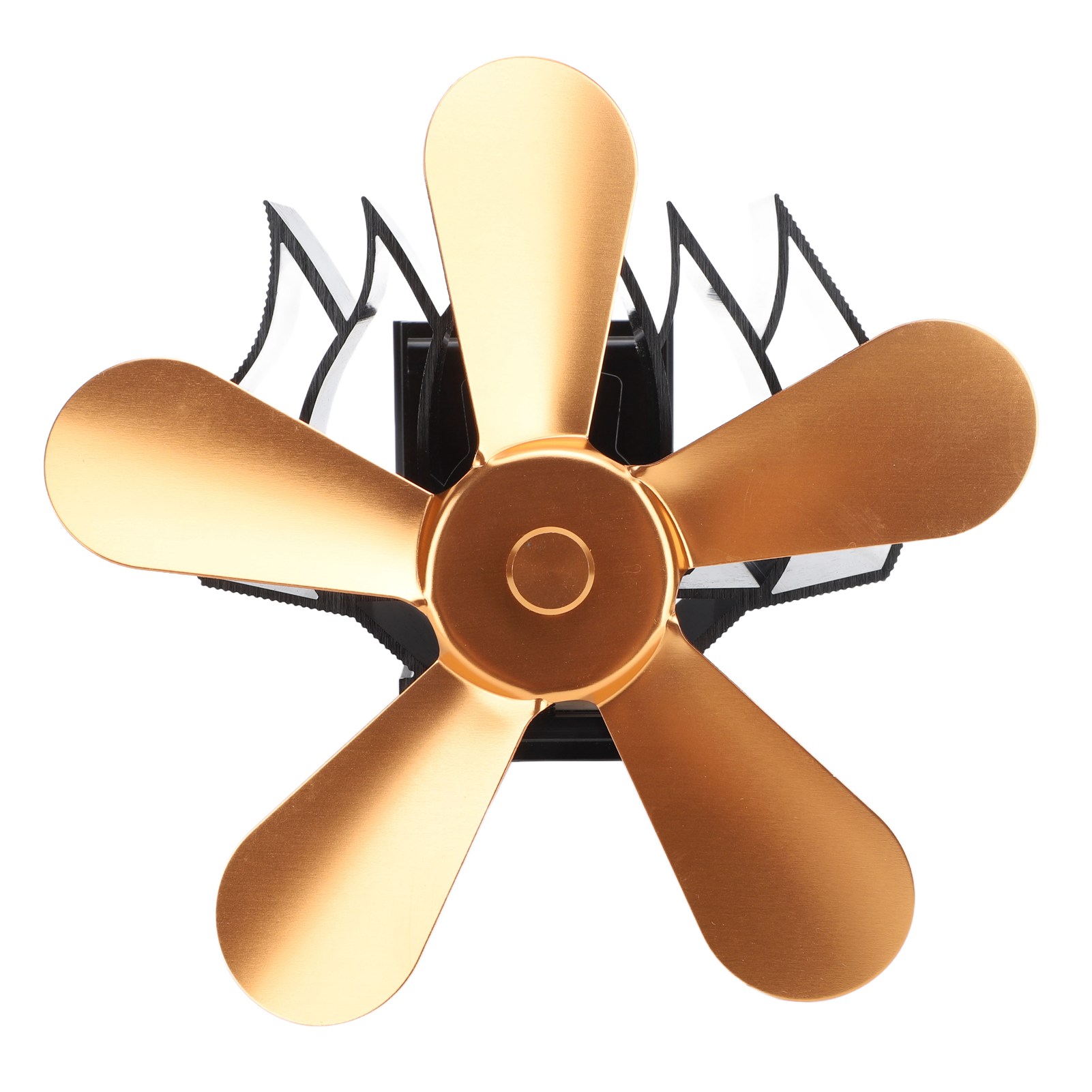 Wandmontierter Kaminventilator Mit 5 Flügeln, Kein Stromanschluss Erforderlich, Für Holzöfen, Goldfarben, Effiziente Wärmeverteilung, Energiesparend, Kaminzubehör.