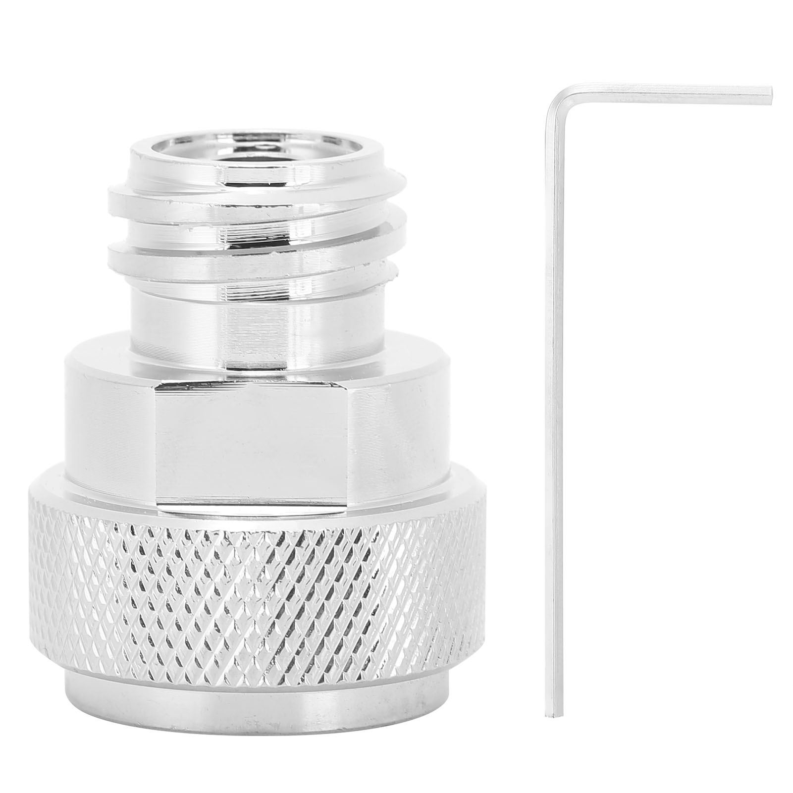 Co2-zylinderadapter Mit Schlüssel, Verkupfertes Messing, Silberfarben. Umrüstanschluss Für Co2-zylinder.