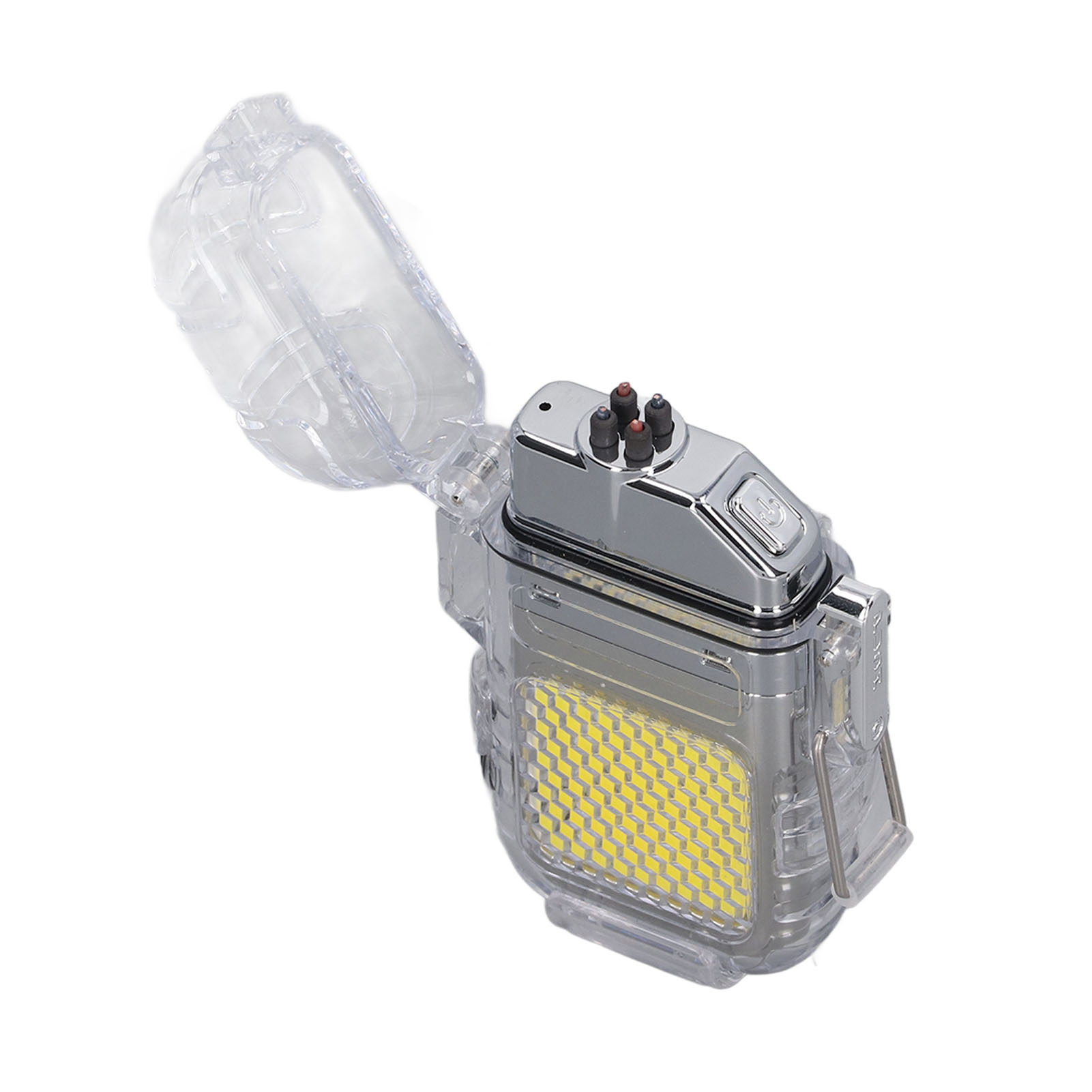 Doppelbogenfeuerzeug Ip56 Wasserdicht Und Windfest Led-feuerzeug Tragbar Multifunktional Silber