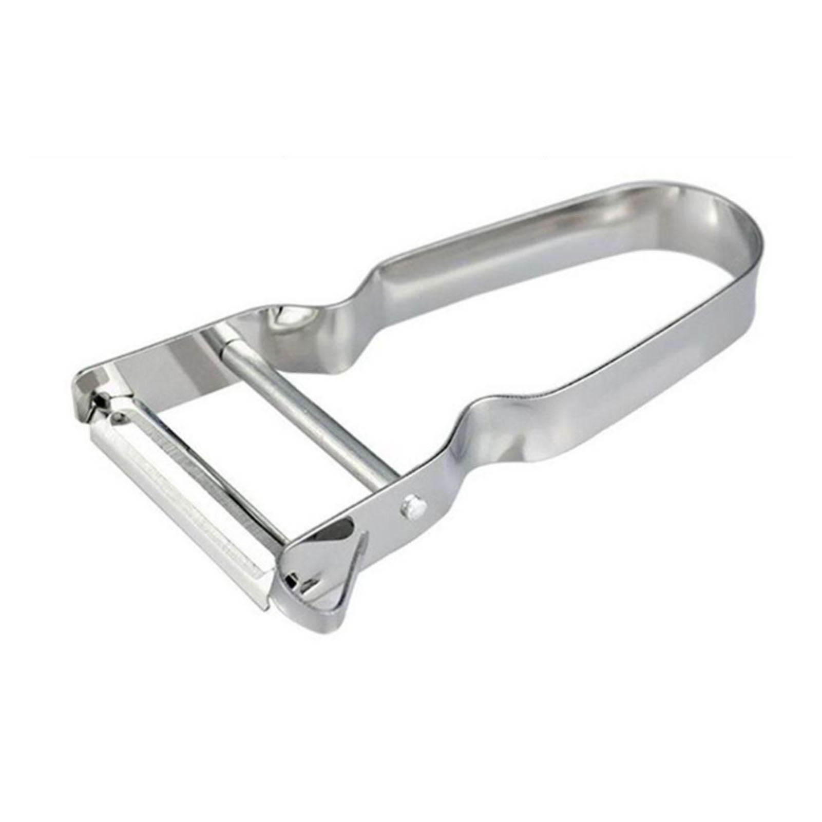 Sparschäler Aus Edelstahl, Ergonomischer U-förmiger Griff, Für Obst Und Gemüse, Küche, Silberfarben