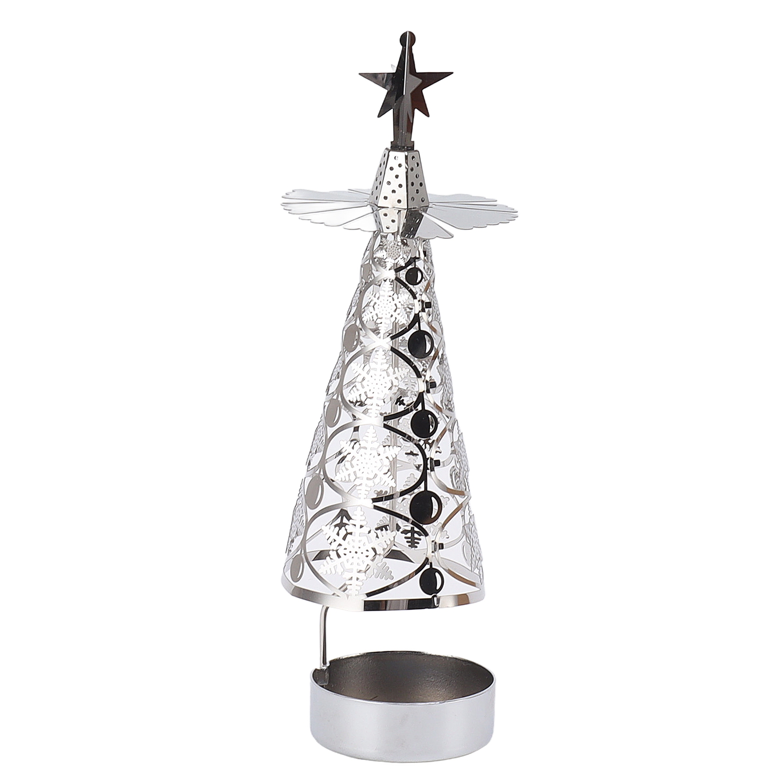 Drehbarer Silberner Schneeflocken-kerzenhalter, Kerzenständer-set Für Romantische Hochzeiten, Weihnachtsfeiern, Elegante Tischdekoration