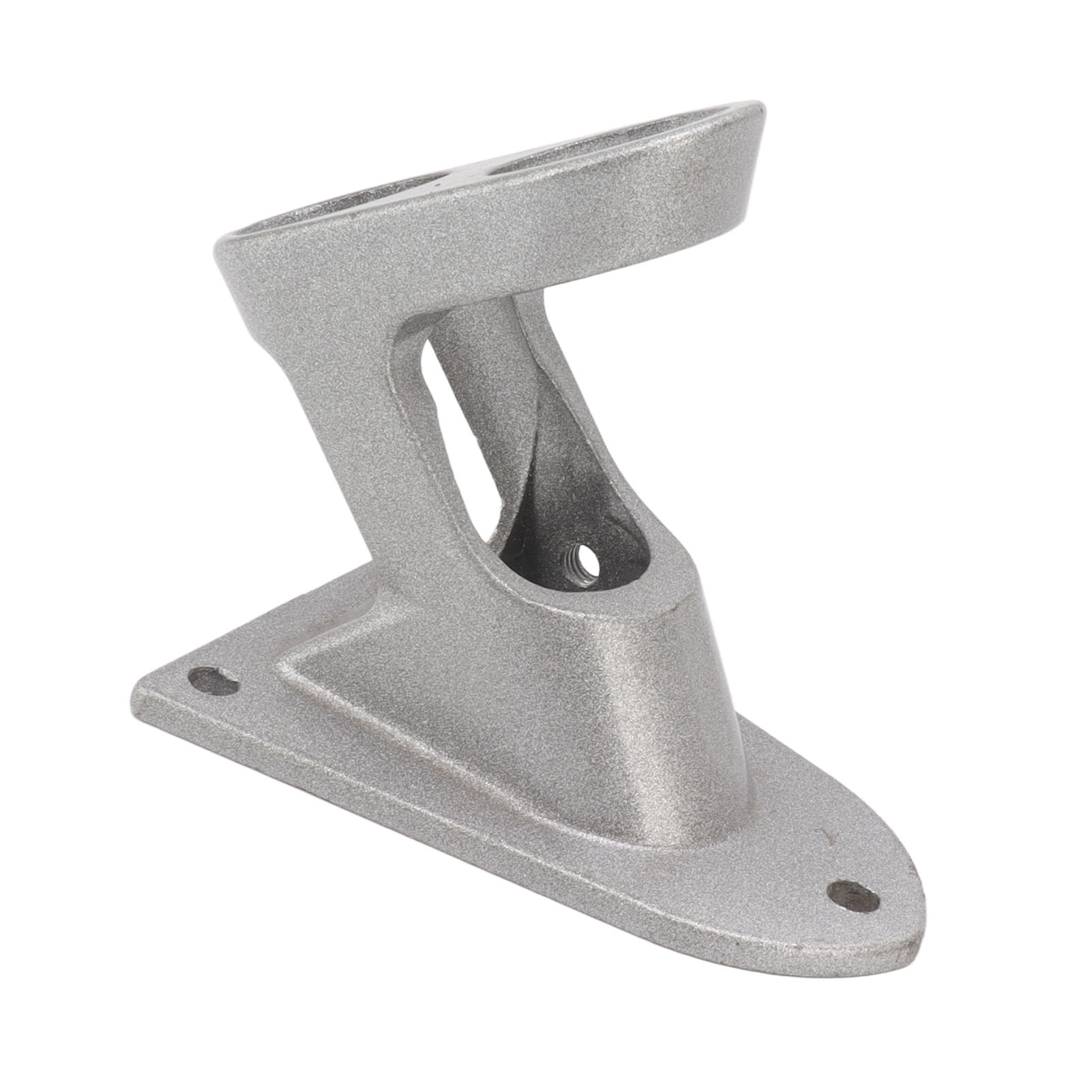 Fahnenmasthalterung Aus Aluminium Mit Doppelbohrungen, Dickwandig, Robust, Rutschfest Und Rutschhemmend, Geeignet Für Den Außenbereich. Silber.