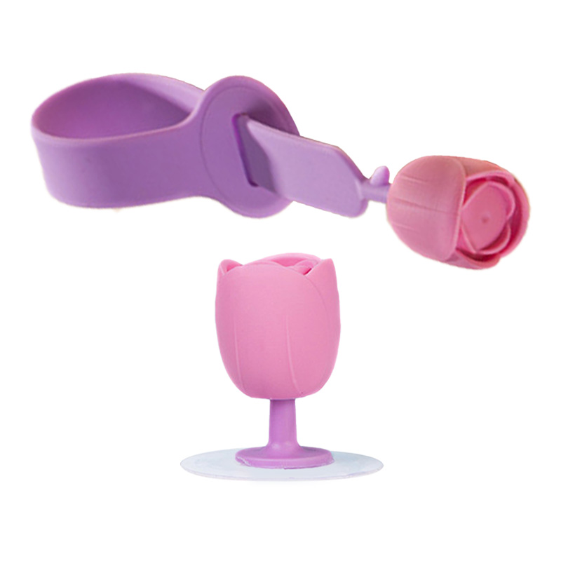 Strapazierfähiges, Lila Silikon-tulpen-hebepad Für Toilettendeckel, Berührungsloser Griff Für Toilettensitze, Verhindert Jeglichen Direkten Kontakt.