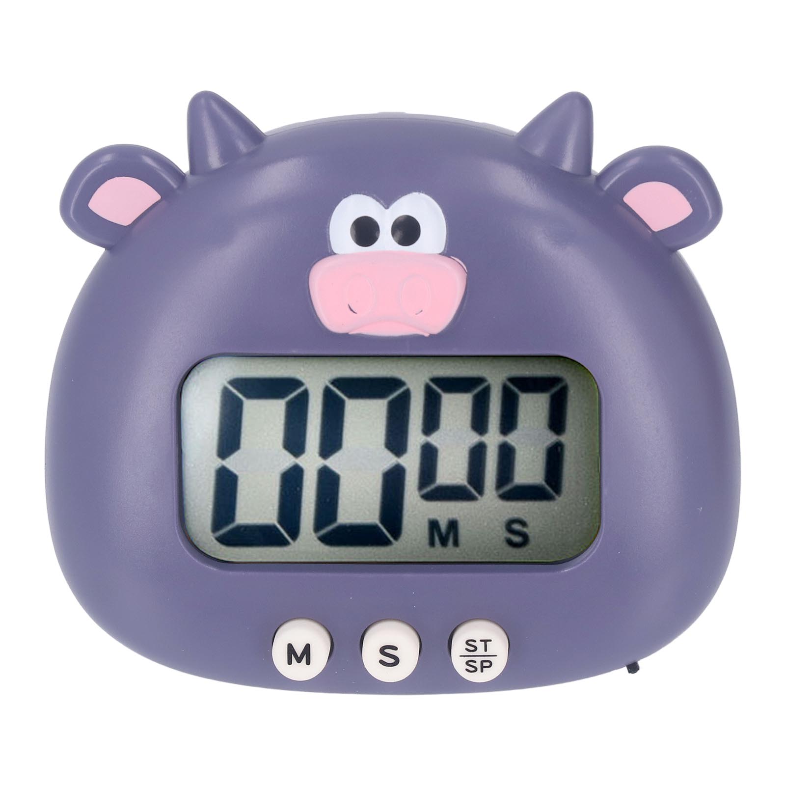 Digitaler Küchentimer Mit Countdown Und Progressivem Countdown, Blinkendem Alarm, Niedlichen Tieren, Einfacher Bedienung Mit Ständer, Zum Kochen Und Lehren, Lila Kuh