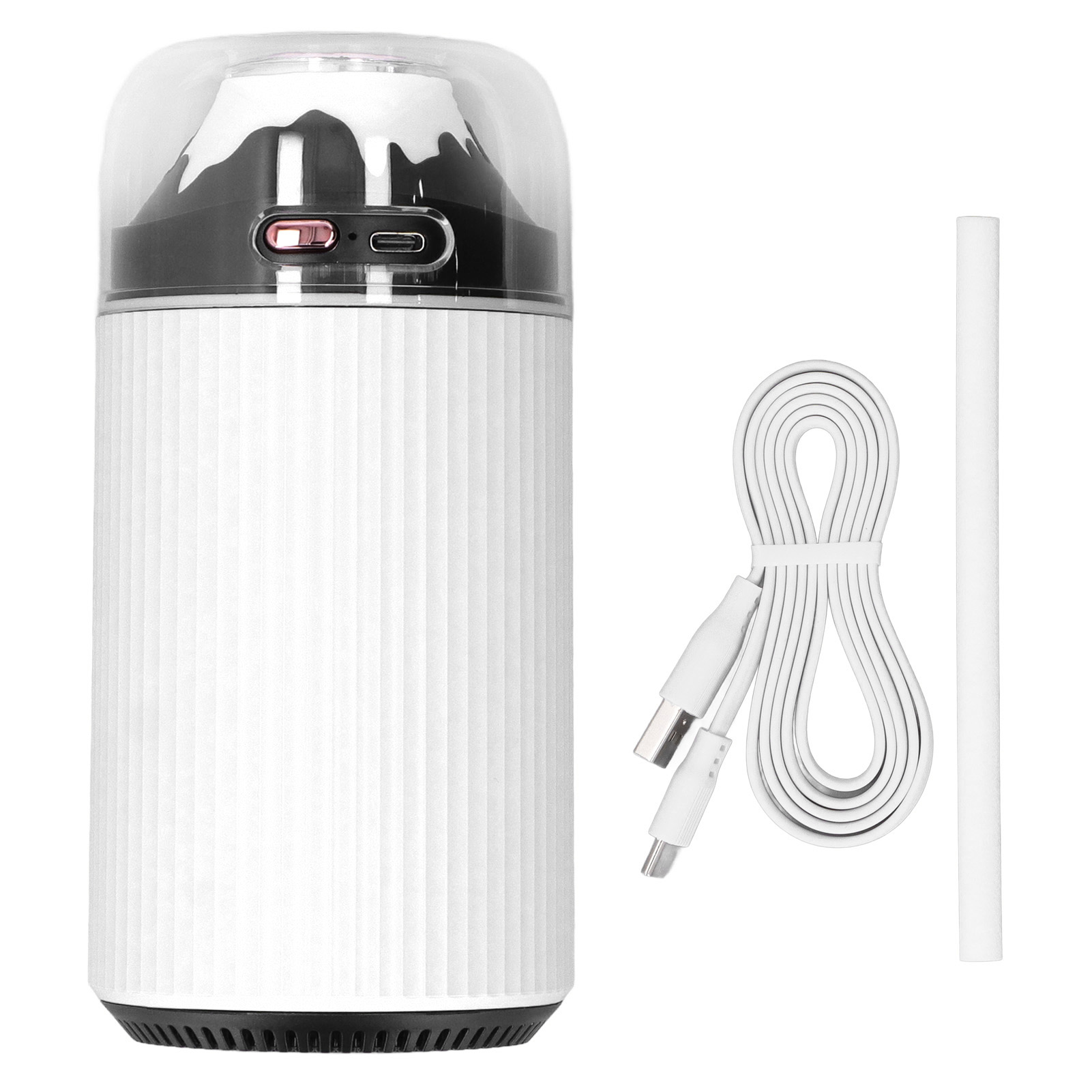 Kleiner Luftbefeuchter Mit Integriertem Nachtlicht, 300 Ml, Tragbarer 2-in-1-nebelventilator, Mini-usb-luftbefeuchter Für Auto Und Büro, 5 V, Weiß.