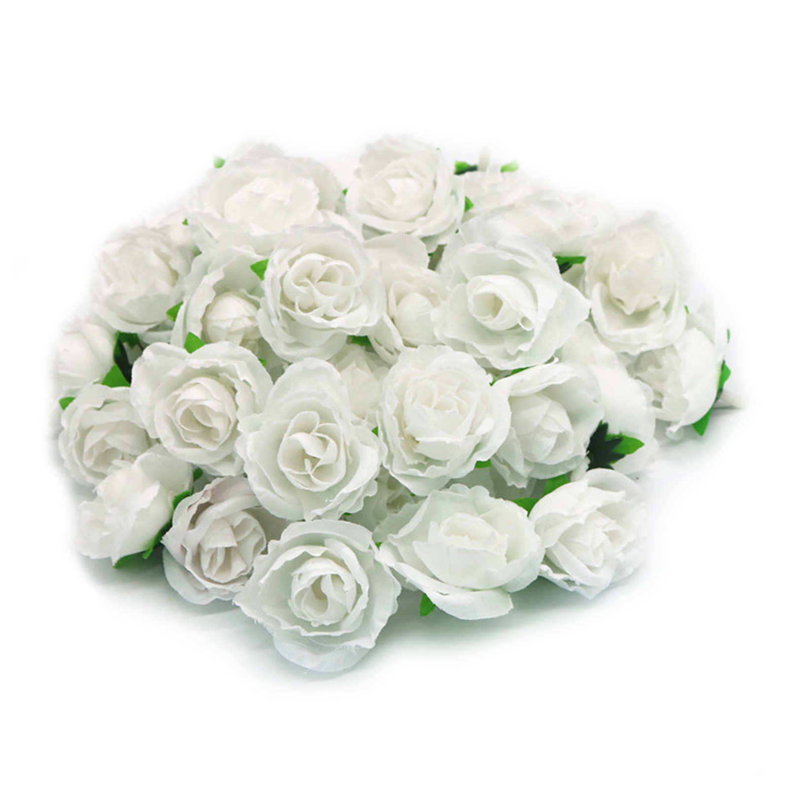 50 Künstliche Weiße Seidenrosen, Realistische Rosenköpfe, Wiederverwendbare Dekoblumen Für Hochzeiten Und Partys