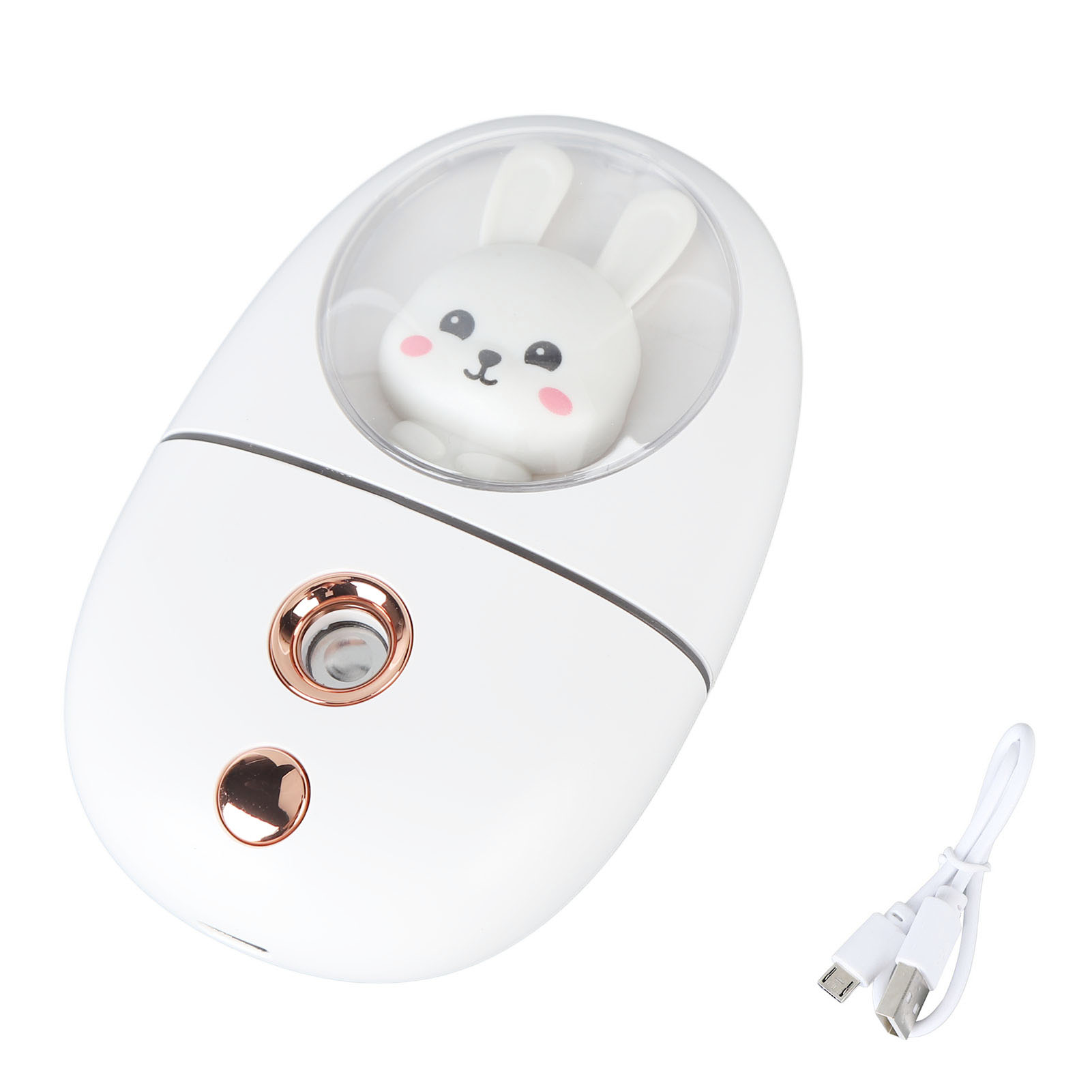 Niedlicher, Wiederaufladbarer Mini-luftbefeuchter Mit Tiermotiv, Usb-anschluss, Reisegröße, 35 Ml, 500 Mah, Weiß