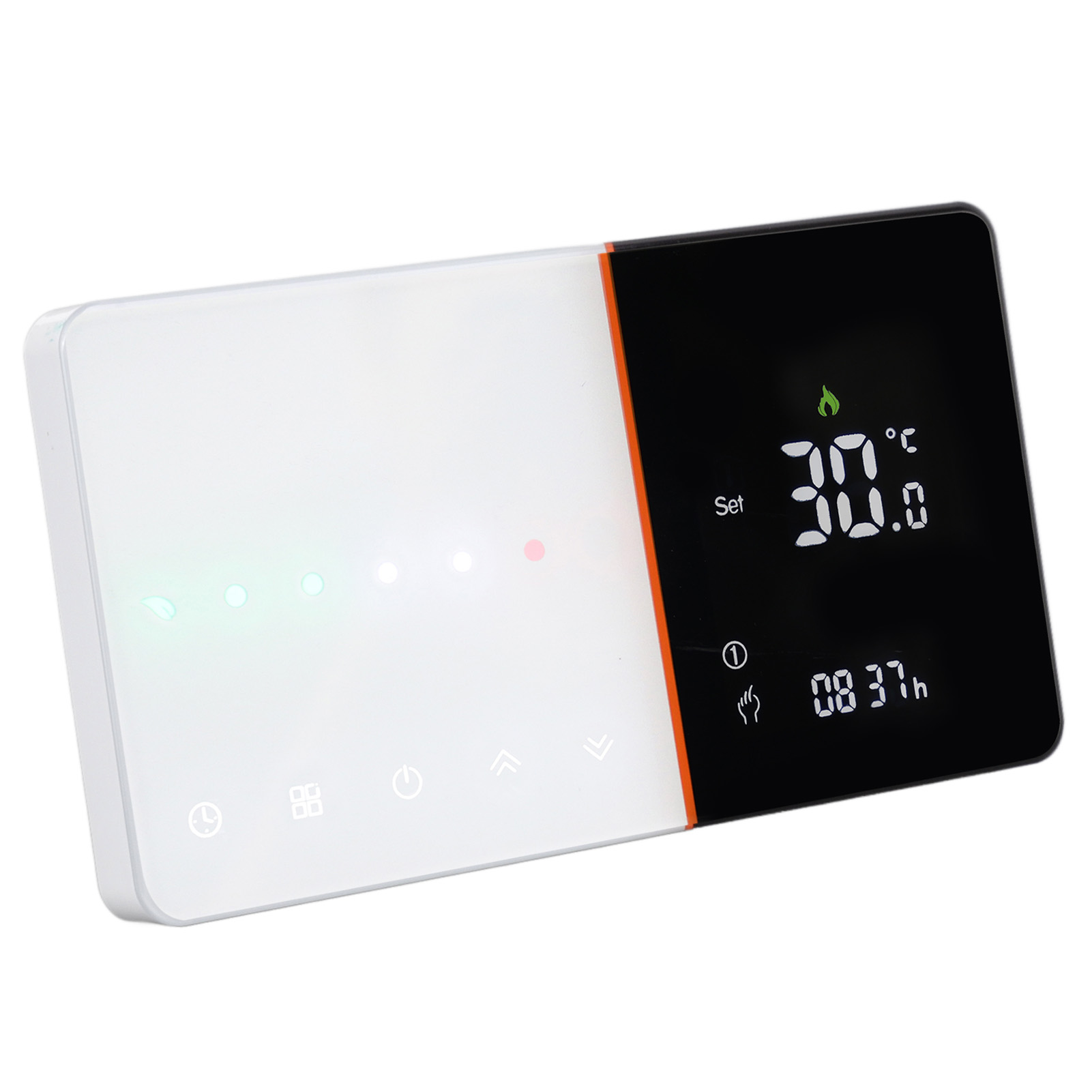 Programmierbarer Wlan-smart-thermostat Mit Pm2.5-temperatur- Und Feuchtigkeitserkennung, Sprachsteuerung, Wechselstrom 95–240 V, Weiß, Für Gasheizkessel