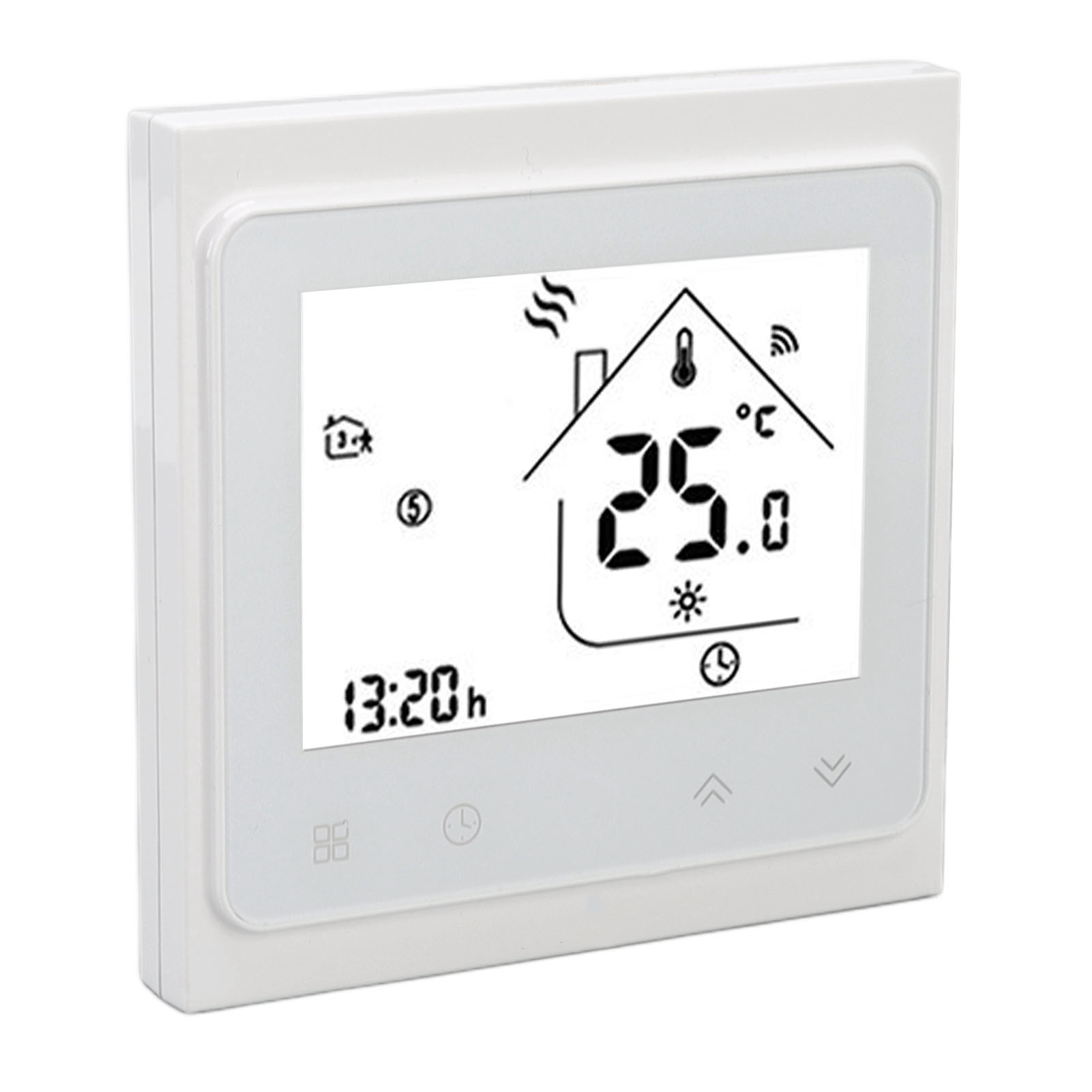 Programmierbarer Wlan-thermostat, Steuerung Per App Und Sprachsteuerung, Temperaturregler Für Warmwasserbereitung, Lcd-display, Wechselstrom 95–240 V, Weiß