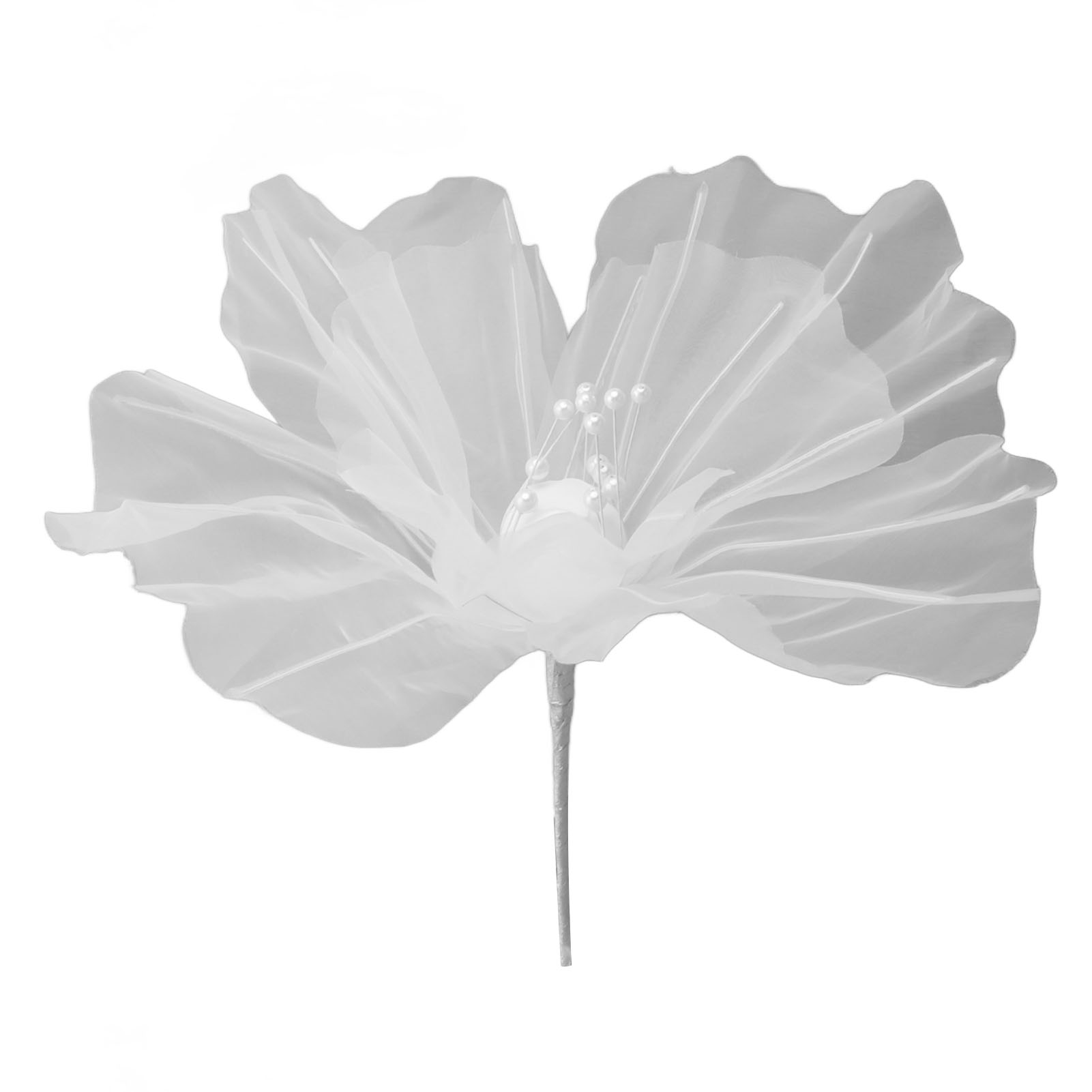 50 Cm Große, Leuchtende, Weiche, Handgefertigte Und Wiederverwendbare Organzablume Für Hochzeiten, Fotoshootings, Familienfeiern, Pastellweiß