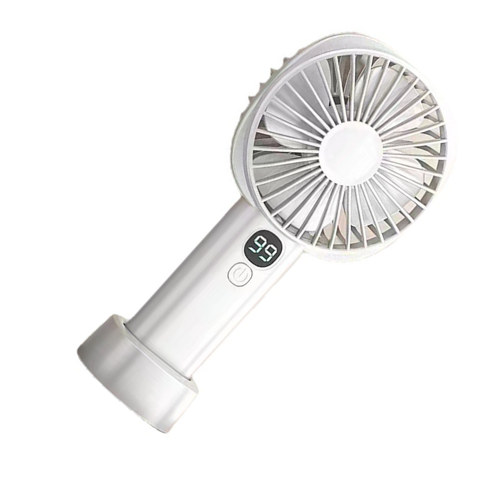 Tragbarer Mini-ventilator Mit Usb-anschluss, Integriertem Akku, 5 Leisen Geschwindigkeitsstufen, Akkuanzeige, Weiß, Kabellos, Handlich, Im Taschenformat, Für Den Schreibtisch