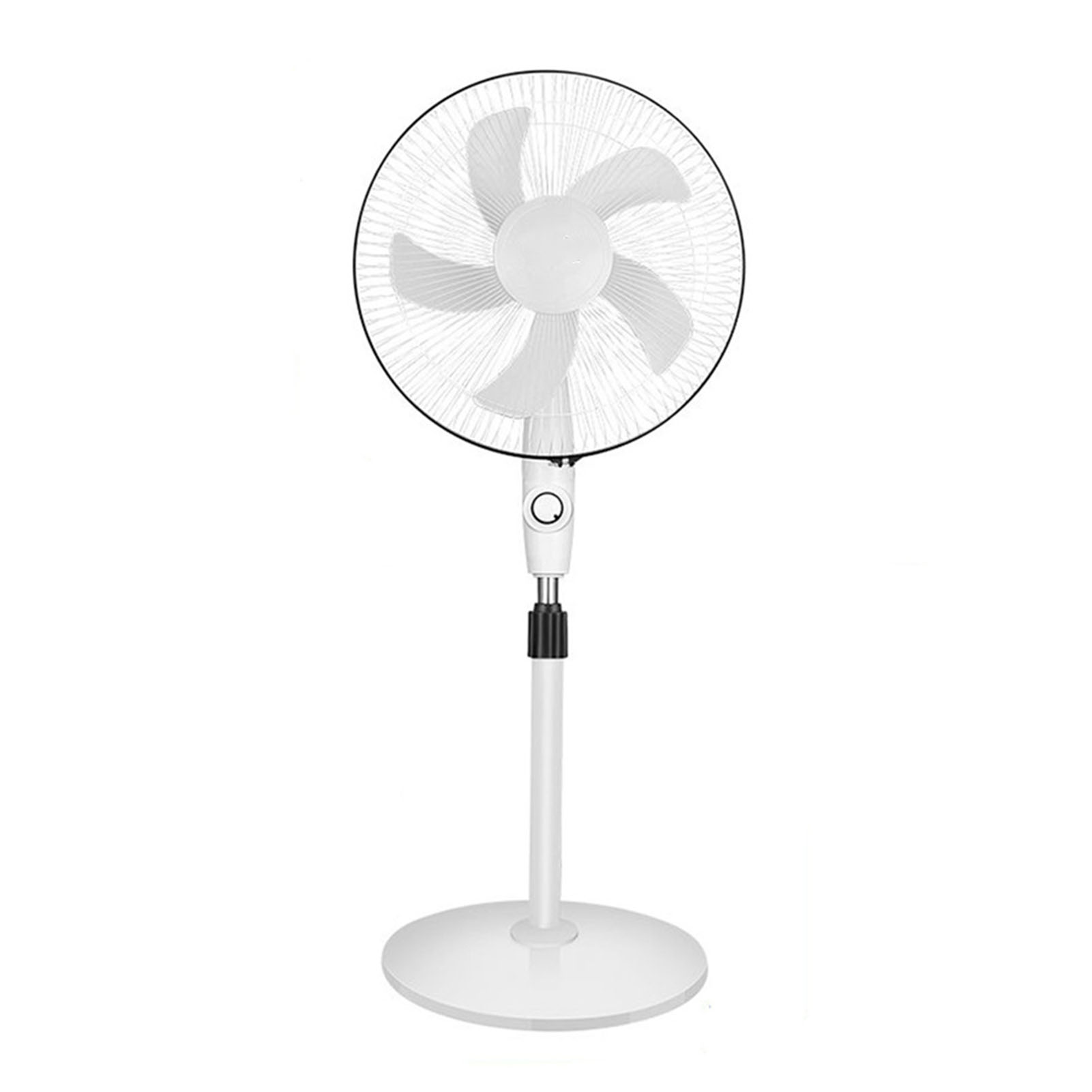 Weißer Standventilator, Hohe Luftleistung, 3 Geschwindigkeitsstufen, Wiederaufladbar Mit Ladegerät Und Solarpanel, Aus Kunststoff, Für Schlaf- Und Wohnzimmer, Basismodell.