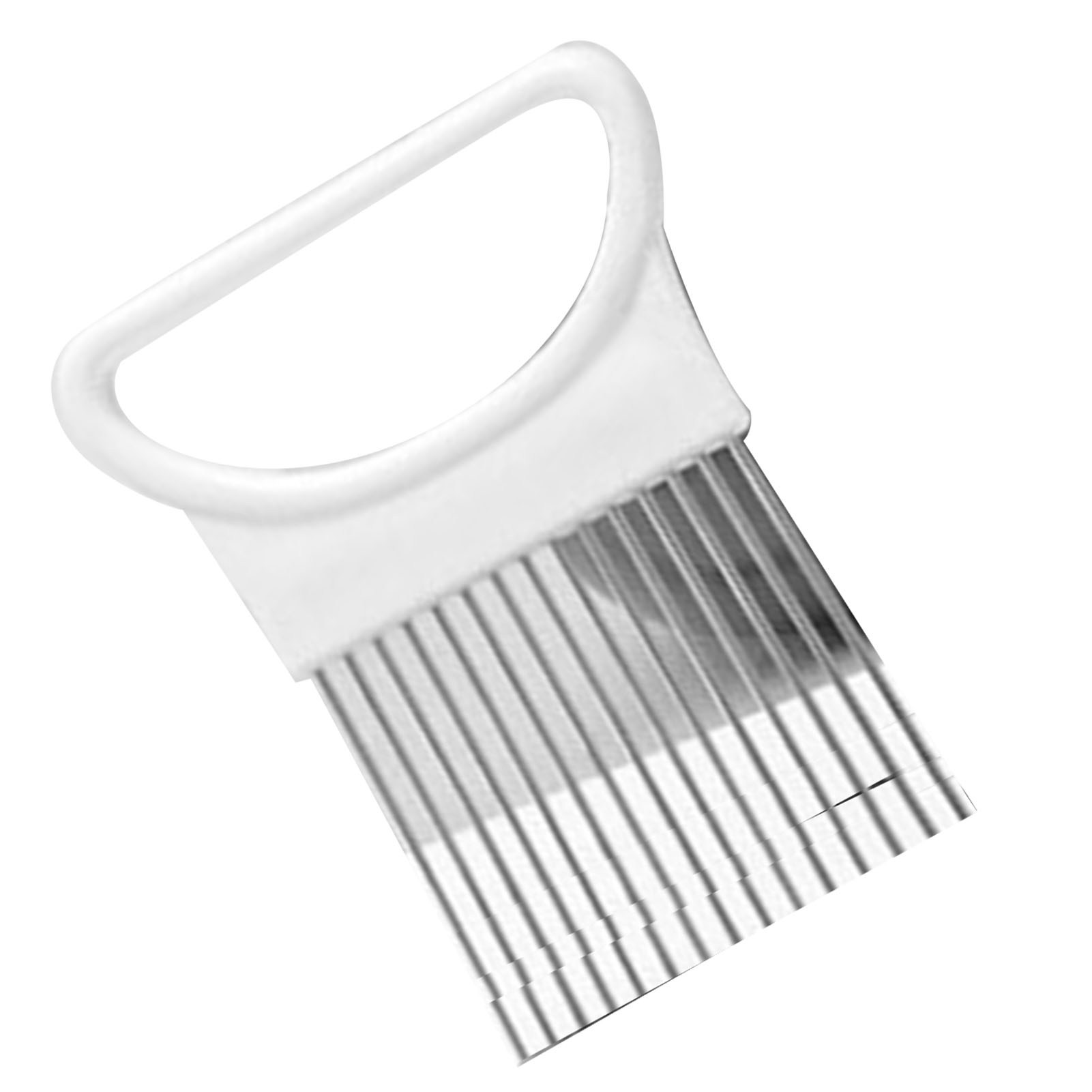 Zwiebelhalter, Zwiebelschneider Und Küchenhelfer Aus Edelstahl, Küchenaccessoire Zum Schneiden Von Fleisch, Flocken, Obst Und Gemüse, Weiß