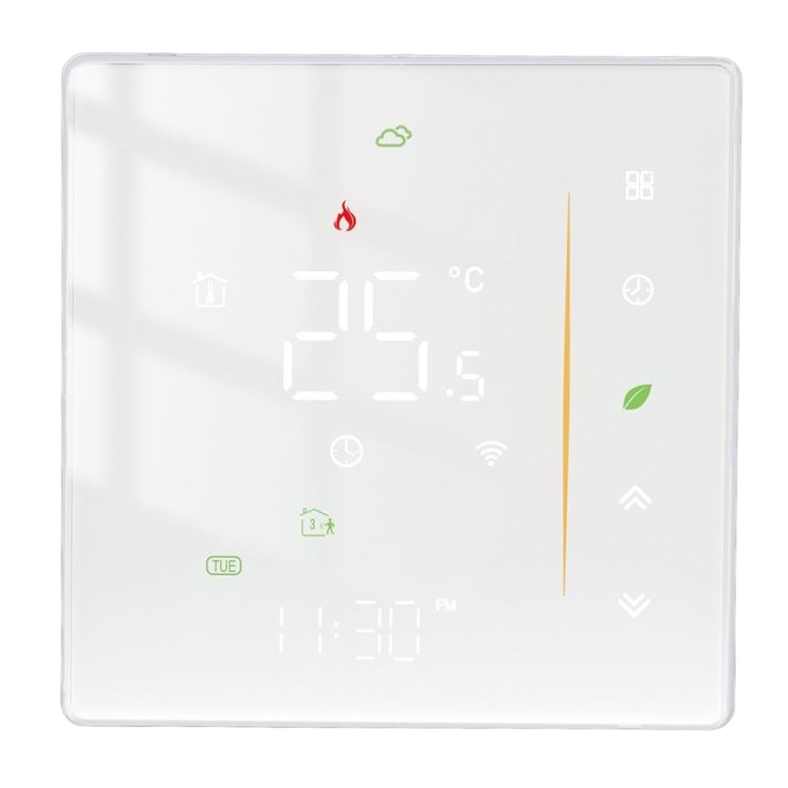 Intelligenter Wlan-fußbodenthermostat, Programmierbarer Thermostatschalter Zur Raumtemperaturregelung, Tuya-kompatibel, 95–240 V, Weiß
